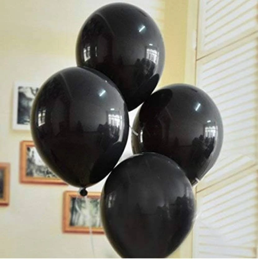 Kapoor stores Solid Black And Golden Balloons Balloon  (Black, Gold, Pack of 100)