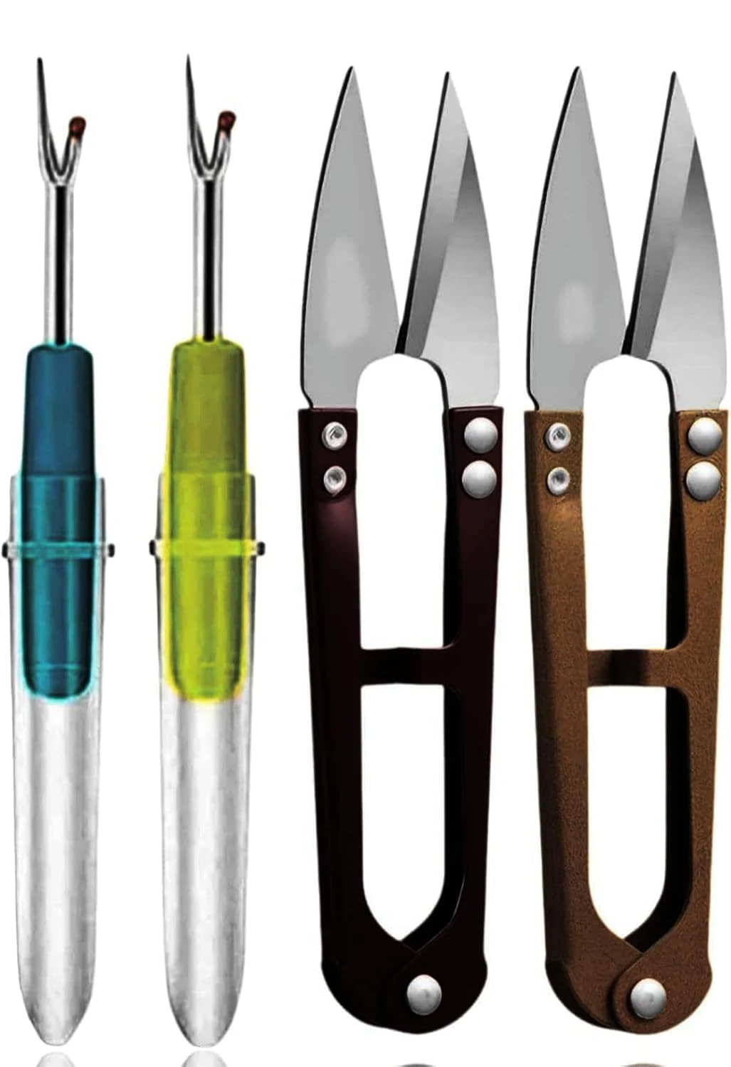 Sewing Thread Cutteer Metal Sewing Snips Thread Cutter Scissors with Seam Ripper Set of 4 (Any Color)