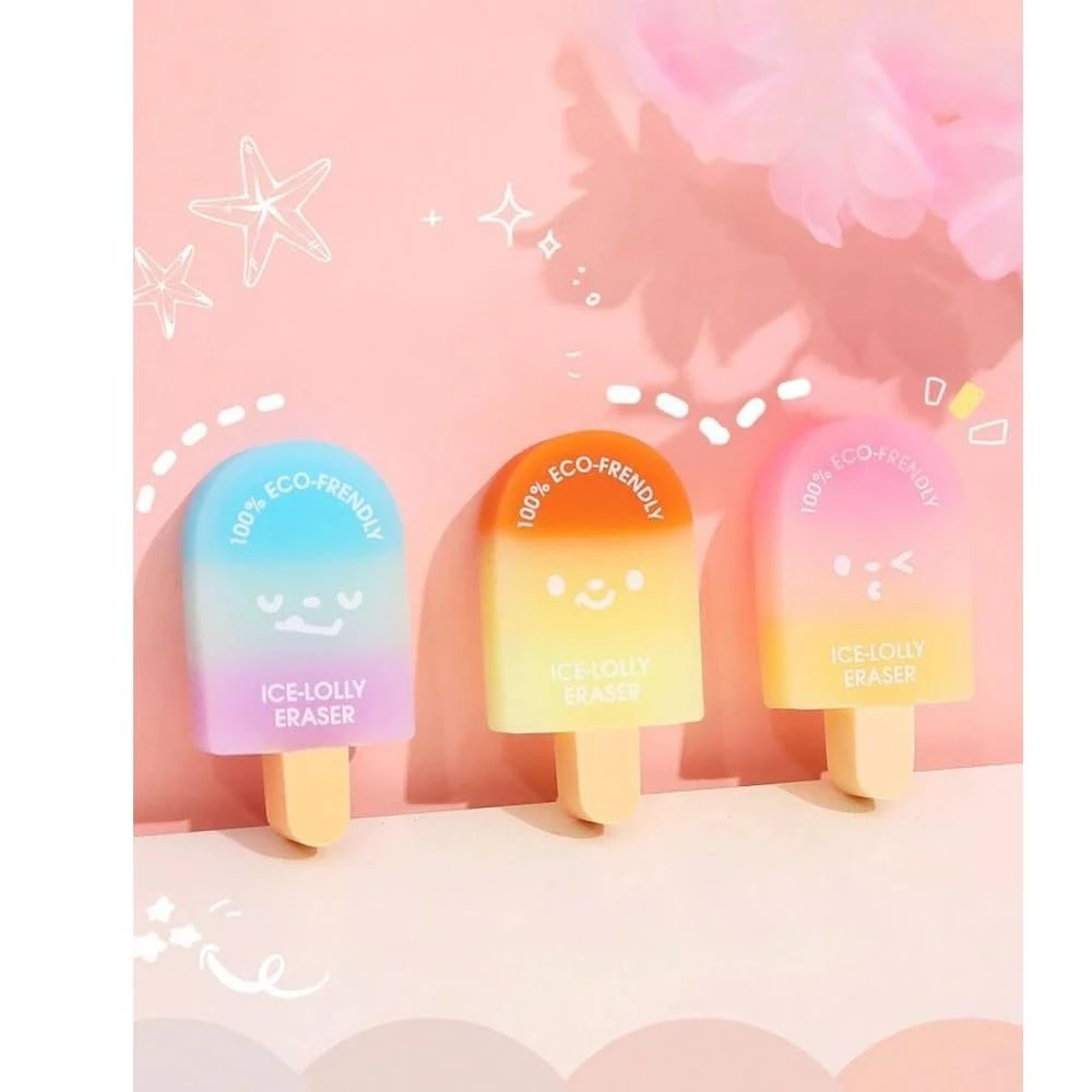 Ice Lolly Shaped Erasers Set