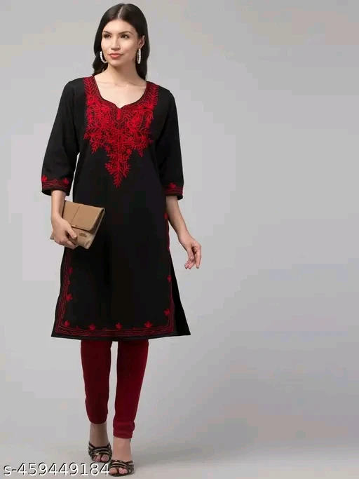 Crimson Noir Kurti Set black Red