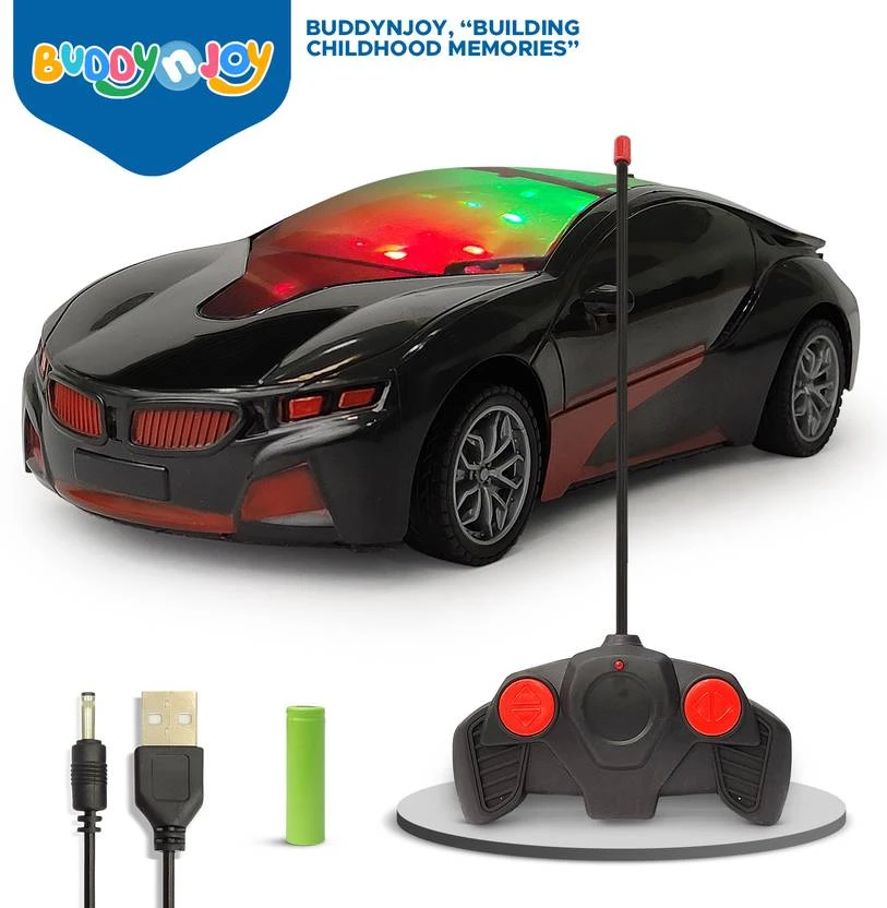 3D lighting kids high speed rechargeable remote control Car for 3+ Years  (Black)