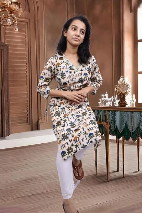 Pick Cell Women’s Large Size Printed Kurti | Soft Cotton Blend Fabric | Elegant Traditional and Casual Wear | Comfortable Regular Fit Kurta for Office, Festive and Daily Outfits