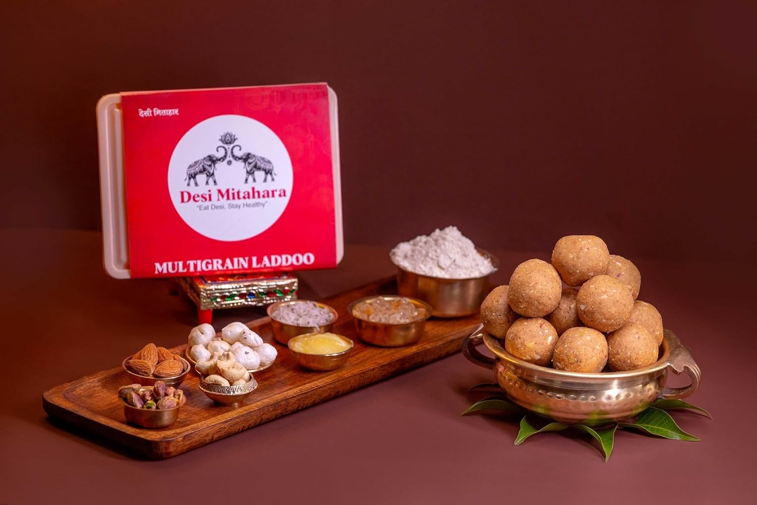 DESI MITAHARA – Methi, Nachani, Multigrain Ladoo Combo Pack - Prepared with Natural Ingredients - Traditional Indian Sweet - 480g Pack - No Artificial Colours - Suitable for All Ages