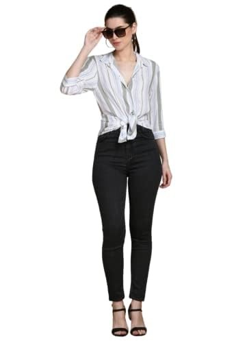 Rayon white stripes shirt