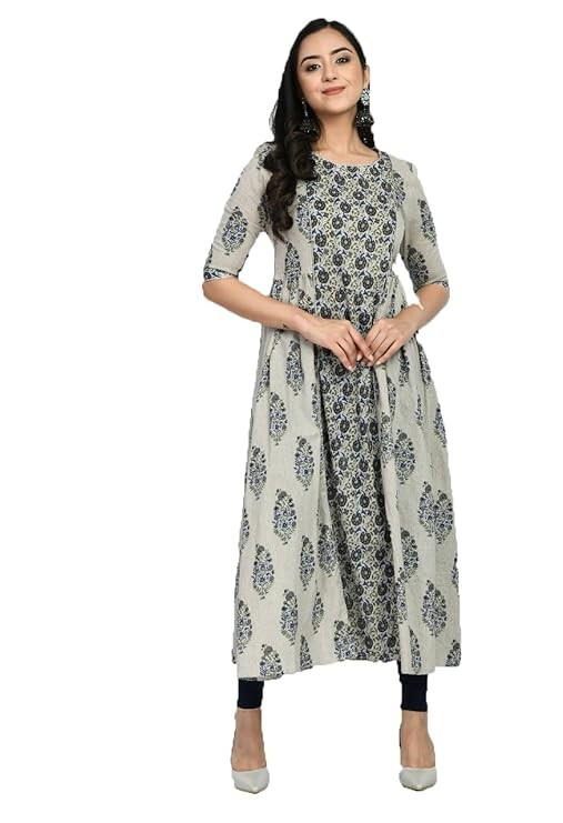Printed a-line ethnic dress