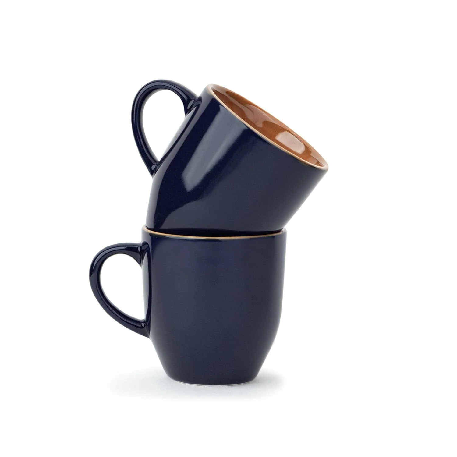 Ceramic Coffee Mug Set, Set of 2, 300ml, Midnight Blue | Medium Mug | Glossy Finish | Stoneware Coffee Cup Set | Ceramic Cup | Microwave Safe (Midnight Blue Milk Mug, Set of 2)