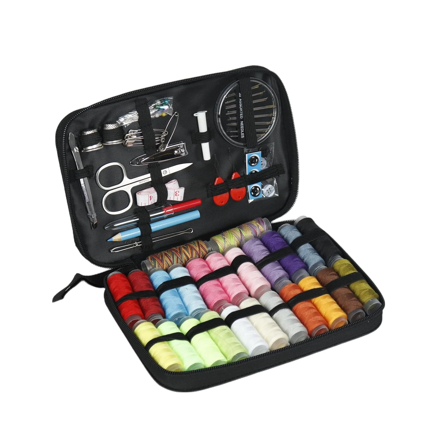 Gemsy Sewing Kit Box | Tailoring Tools Combo with Accessories, Scissors, Thread, Needles, Measuring Tape | Sui Dhaga Portable, Stitching Items Box for Home, Ladies, Multipurpose, Travel, DIY