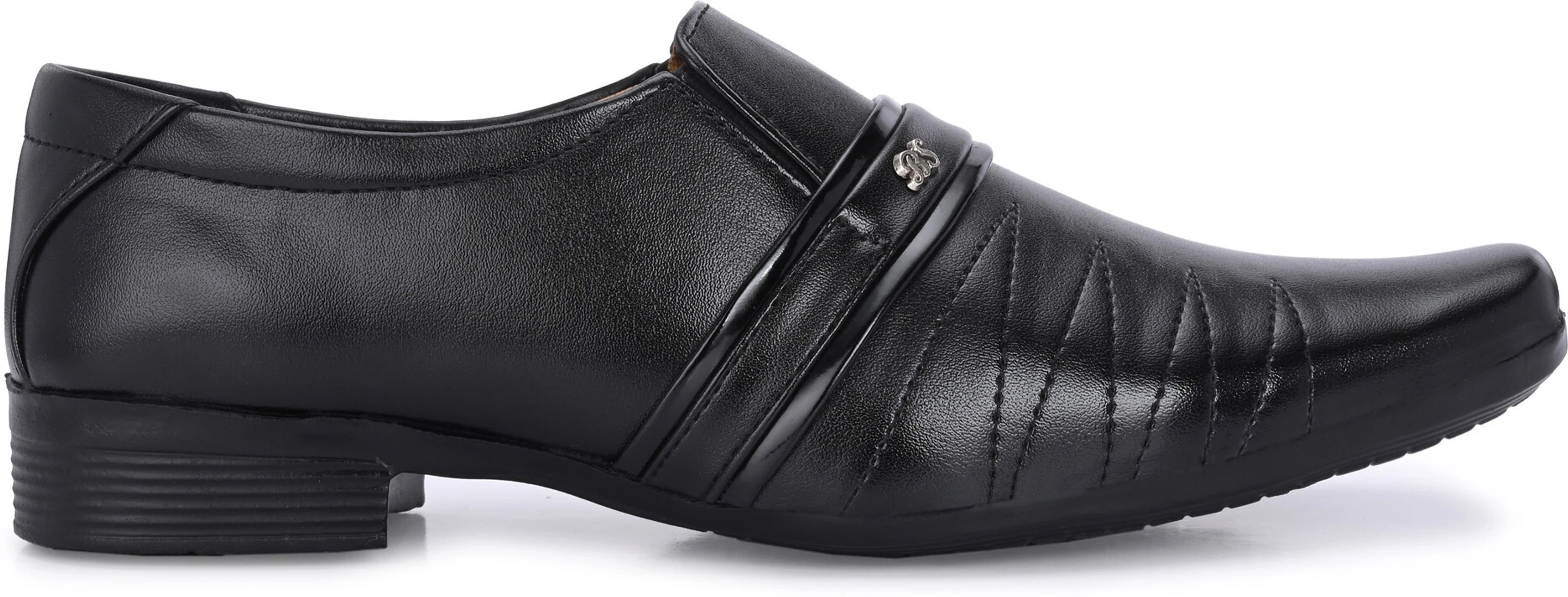 Black Office Wear & Party Wear Semi Formal shoes Slip On For Men