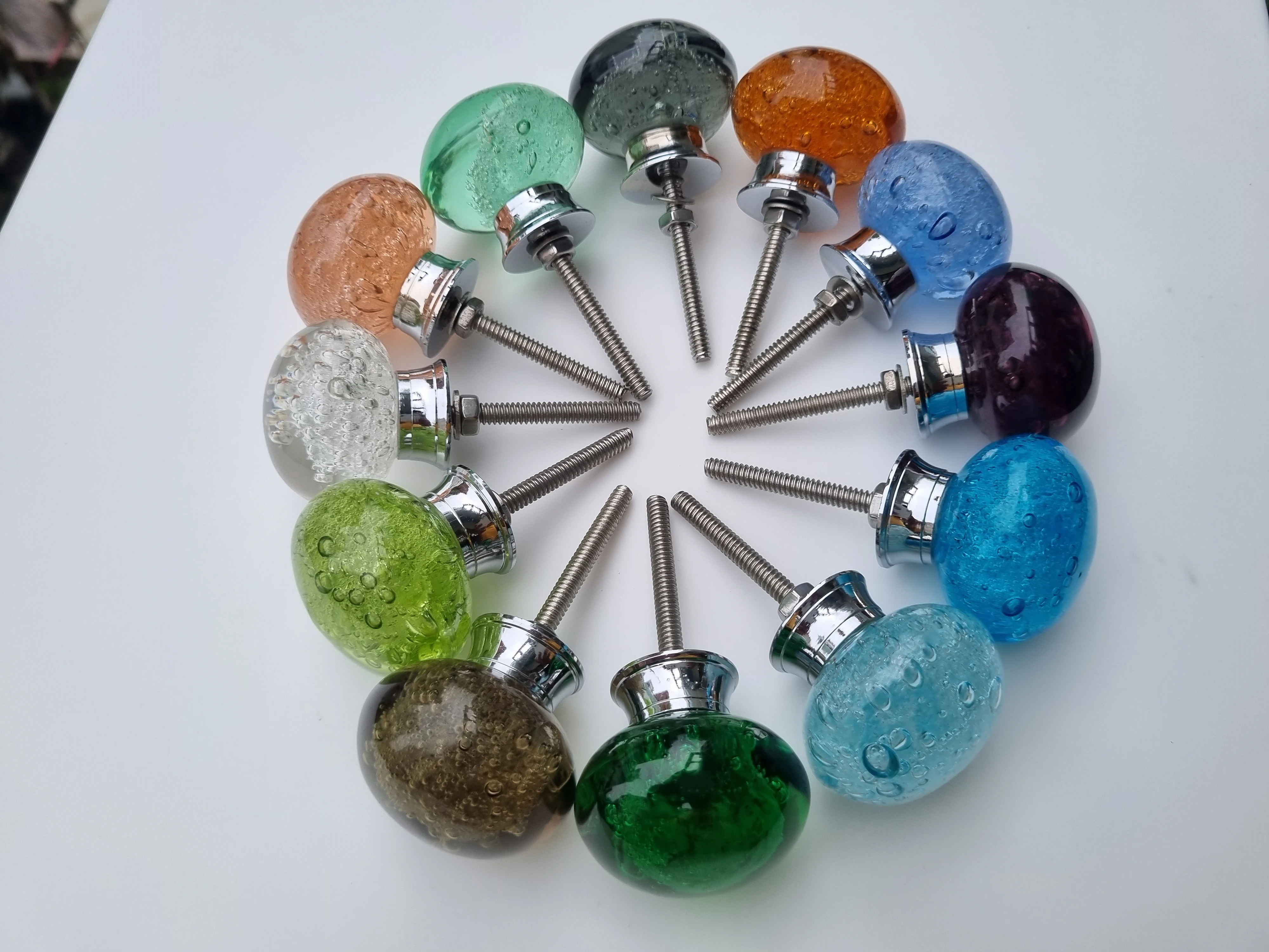 Glass Crystal Cabinet Knobs Set of 12