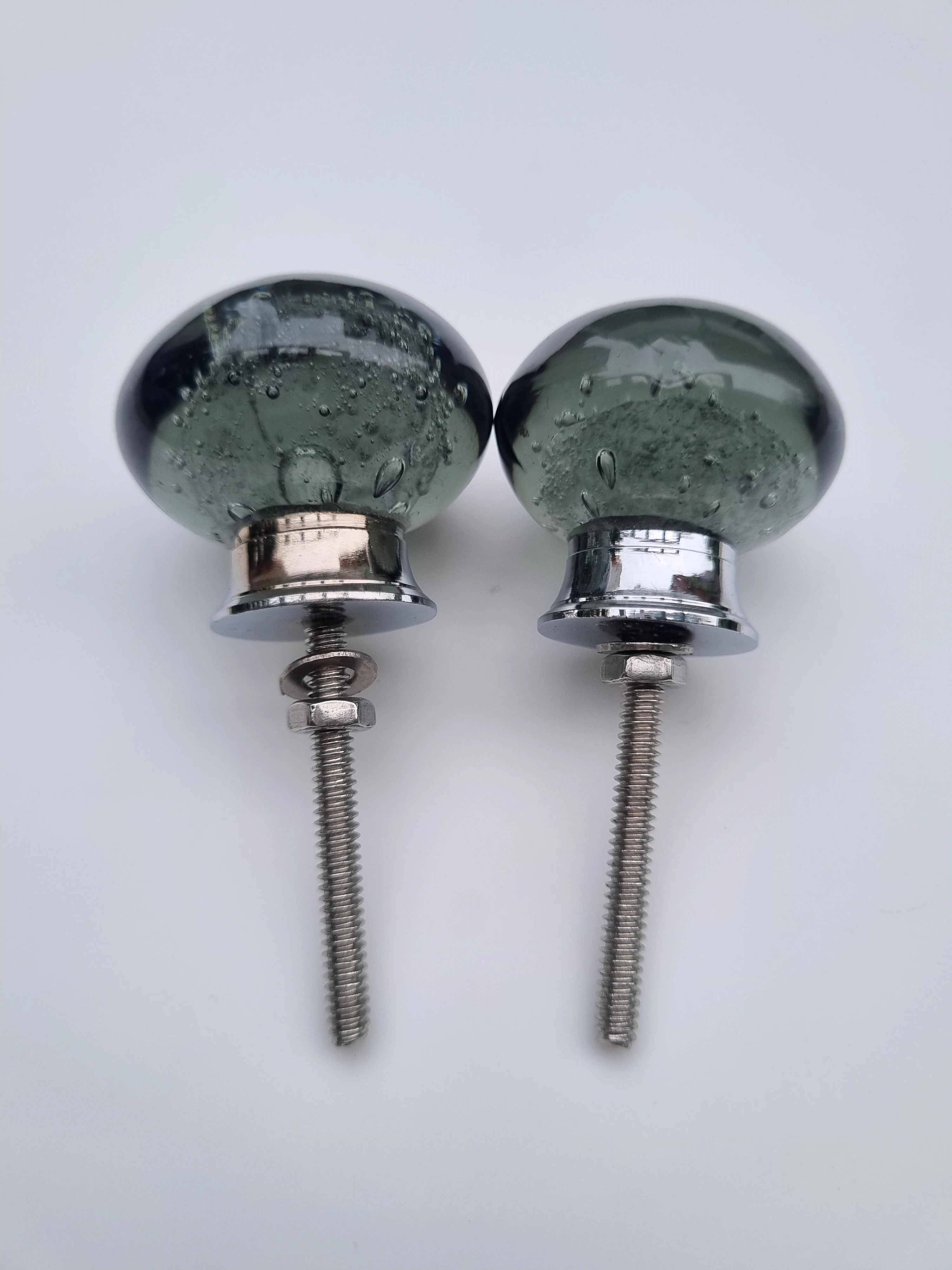 Glass Cabinet Knobs with Metal Base