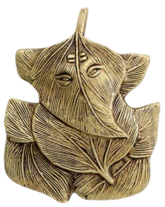 Brass Leaf Ganesha Wall Hanging