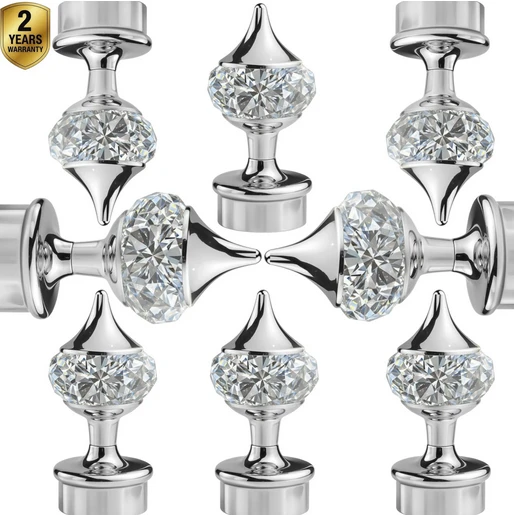 Ghazian Silver Curtain Knobs, Rod Rail Bracket Metal Bestseller Ghazian Silver Curtain Knobs, Rod