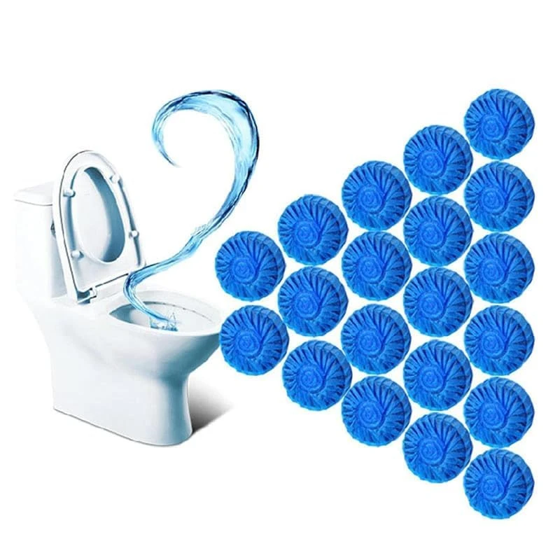 Toilet Bowl Cleaner Tablets – Automatic Toilet Tank Cleaner, Blue Freshener Tablets for Stain Removal, Deodorizing & Long-Lasting Cleaning – Easy to Use, Septic Safe (10 pcs)