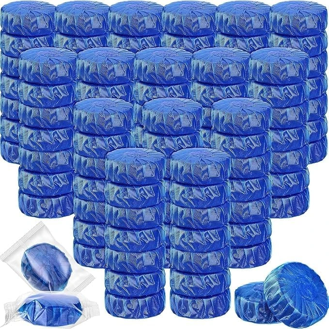 Blue Automatic Toilet Bowl Cleaner Tablets, Long-Lasting Fresh Scent, Water-Soluble Cleaning Tablets for Bathroom (10)