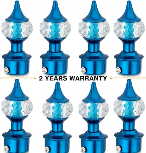 Ghazian Blue Diamond Curtain Knobs, Rod Rail Bracket Metal Pack of 8