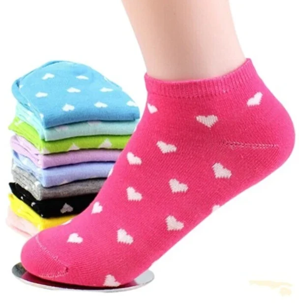 5 Pairs Women Cotton Socks Ankle Length Socks, Multicolour, Pack of 5, Free Size