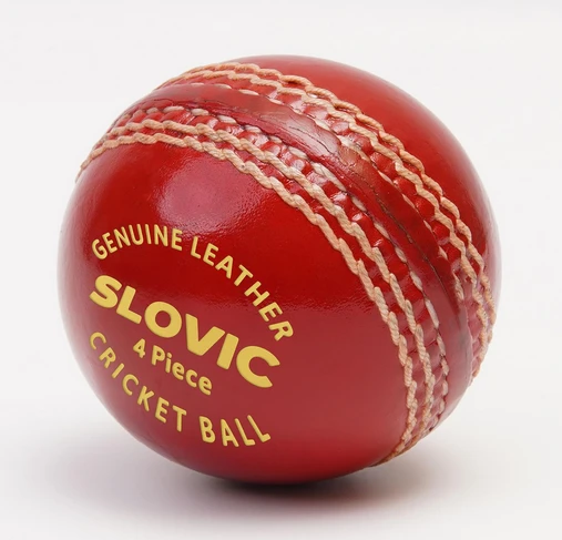 Leather Ball for Cricket [Pack of 1] | Water Resistant Cricket Ball Leather | 4-Piece Construction | Swing & Seam Optimized | Ideal for Practice Session & Tournament Games | Red