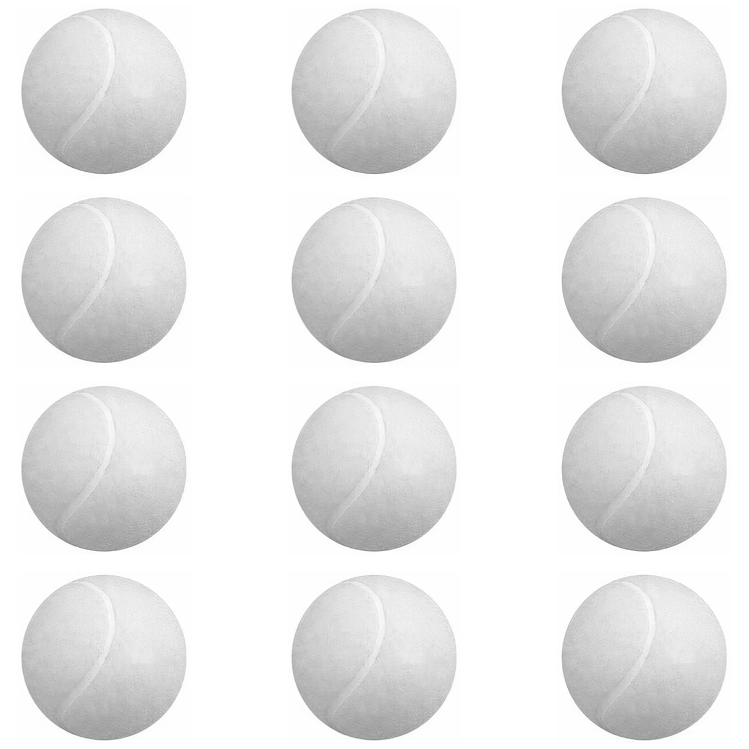 Light Weight Tennis Ball | Perfect for Recreational Sports, Cricket and Kids, Pack of 12 (White)