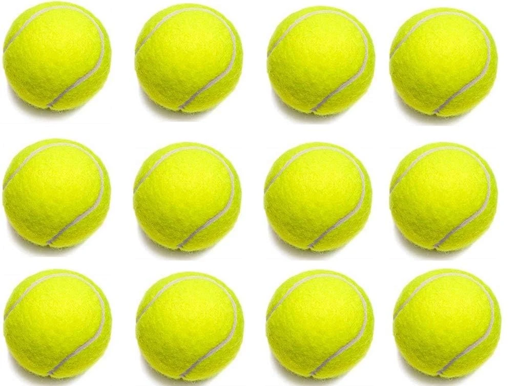 Tennis Cricket Balls Pack of 12 | Heavy Weight High Bounce Fluorescent Green Balls for Hard-Hitting Practice & Training | Durable Felt Cricket Balls for Kids Adults Coaching & Matches