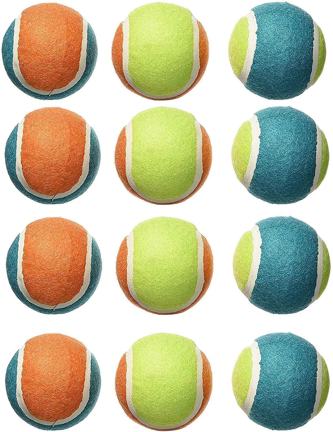 Cricket Light Weight Rubber Tennis Ball Multicolor Tennis Ball for Cricket Champions Balls in Multicolor Standard Size Pack of 12