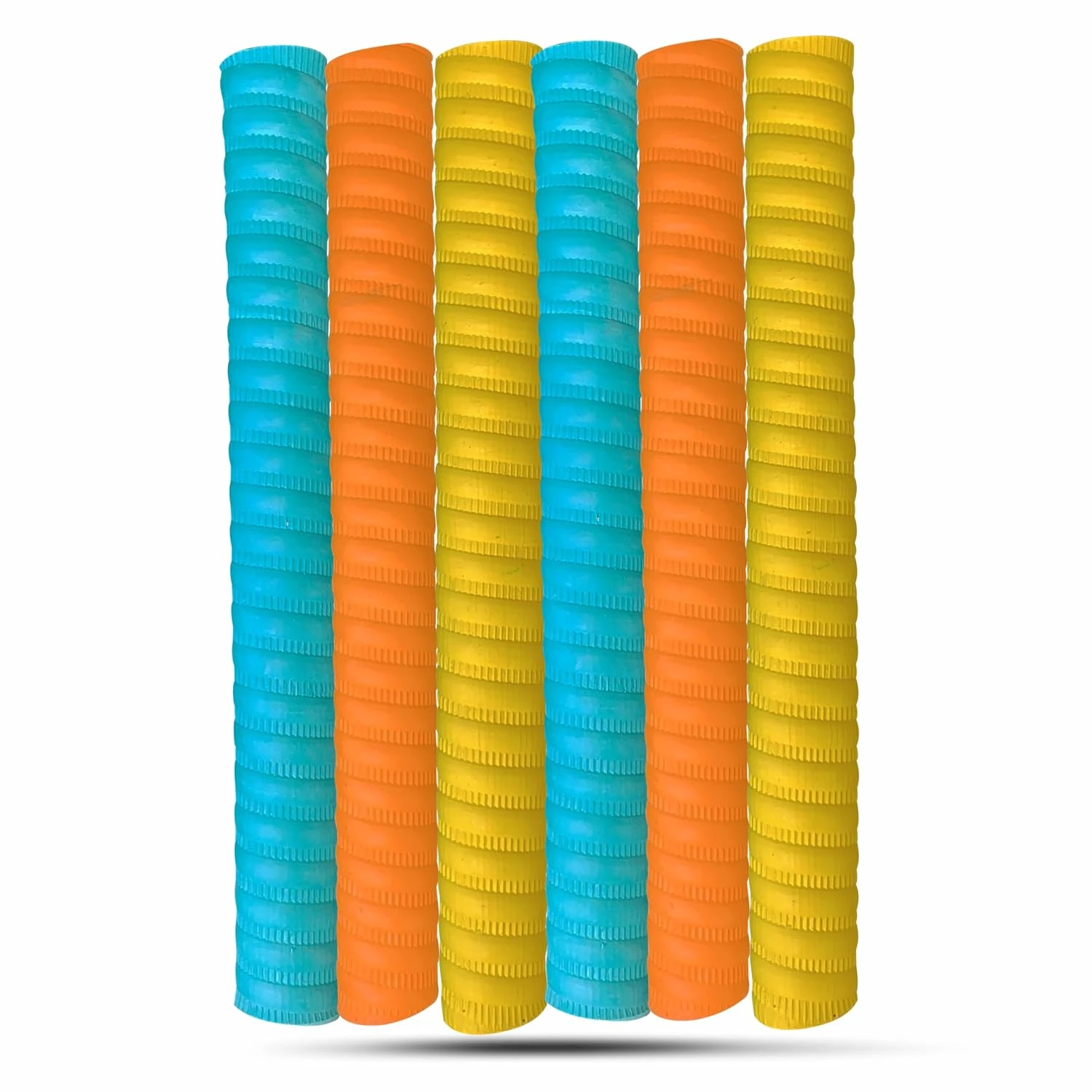Premium Coil Cricket Bat Grips, 6 Pieces Set of Rubber Grips for Bat (Multicolor)