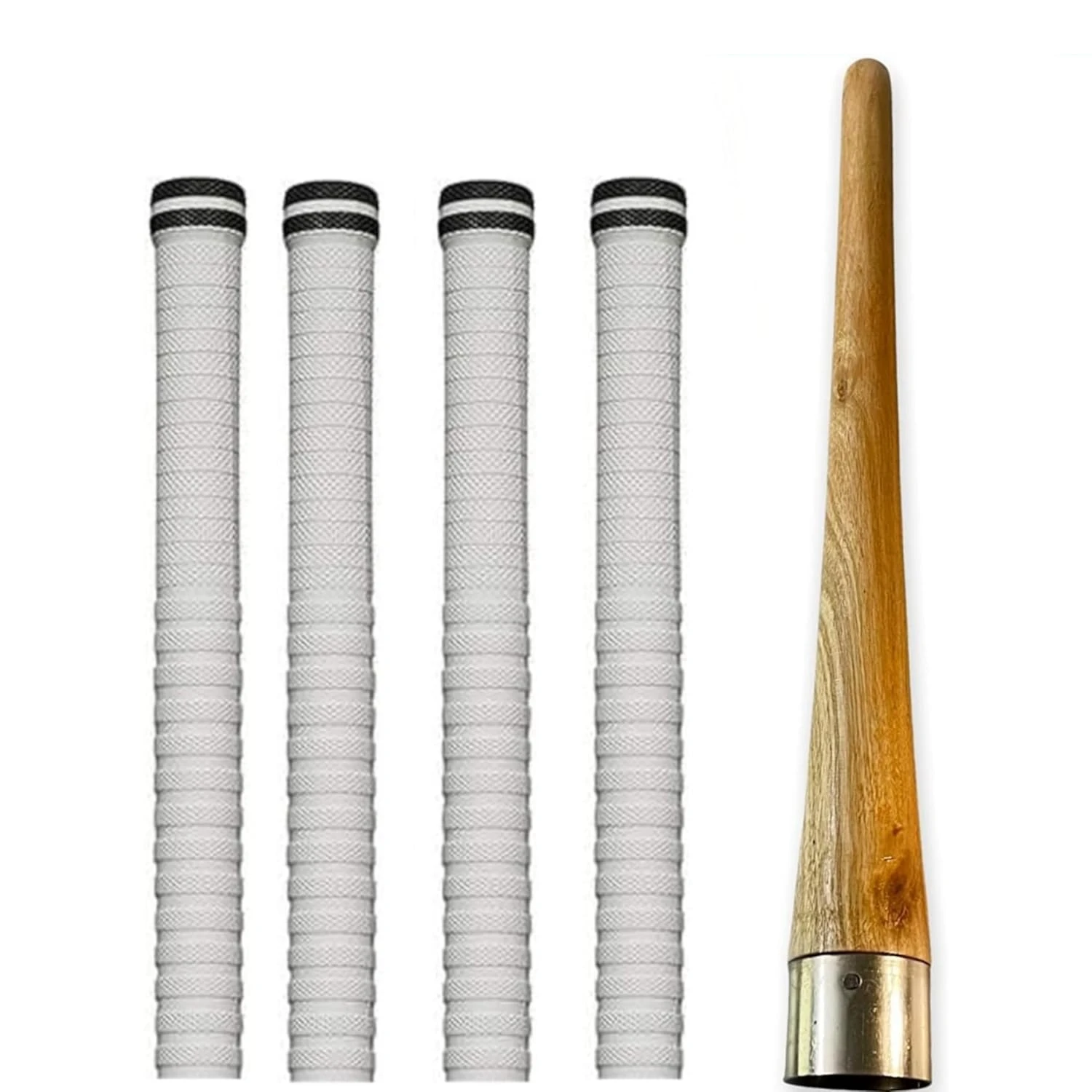 Set of 4 Cricket Bat Grip + 1 Wooden Gripper (Cone)