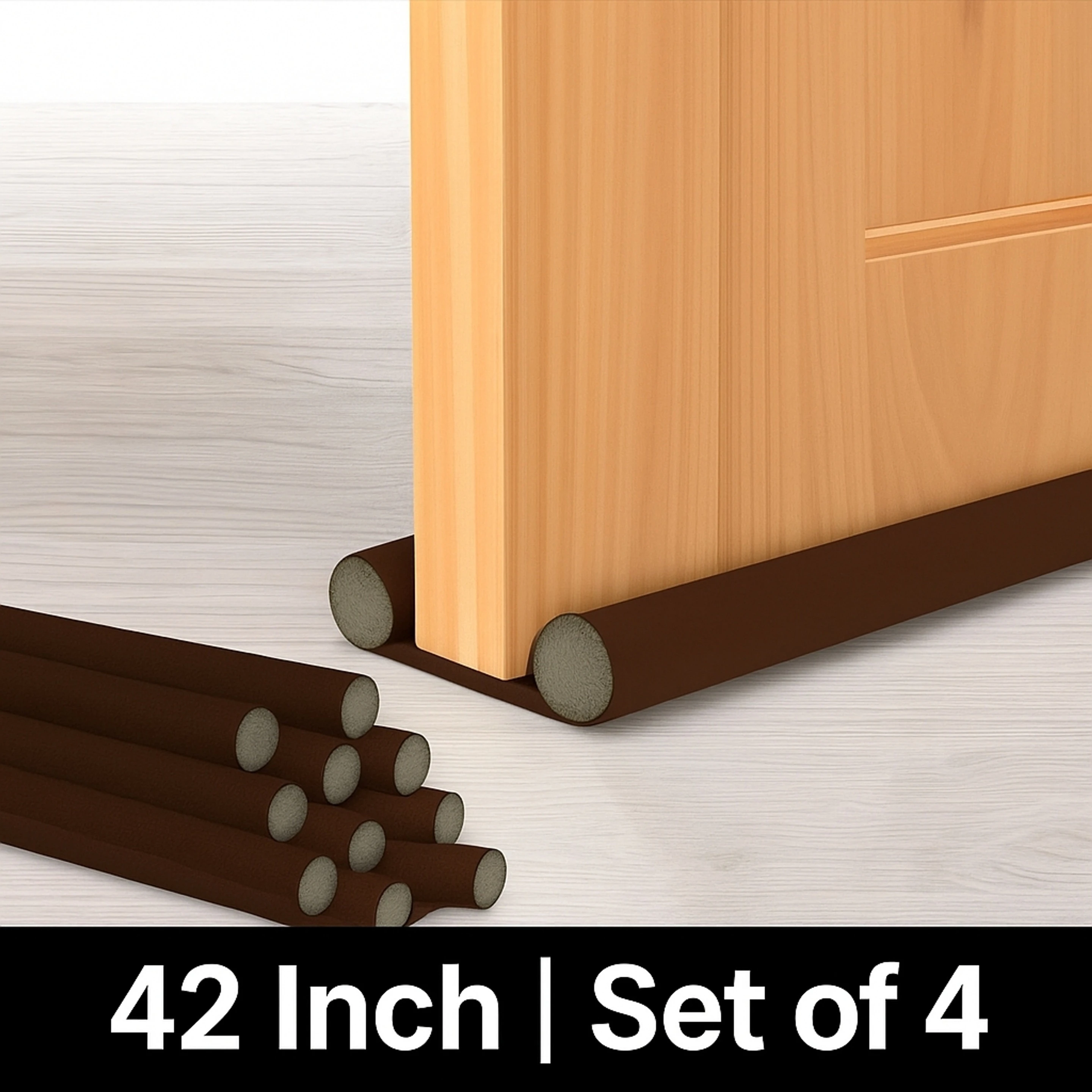 42 Inch Door Protector Strip | Door Guard 42 Inch | Door Mounted Door Stopper (Brown)