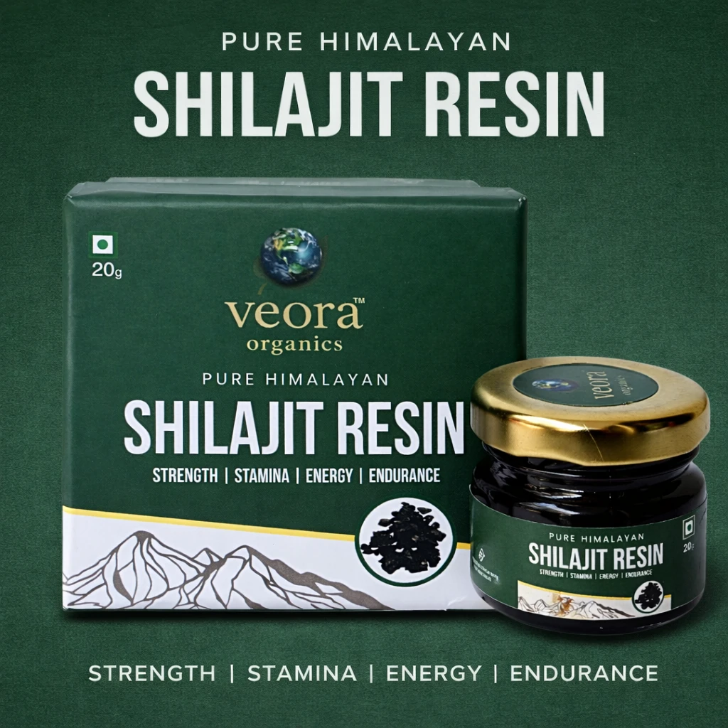 Veora Organics Shilajit Resin 20 gms | 75% Fulvic Acid | Pure Himalayan Shilajit (18,000 ft) | 85+ Minerals | Lab Tested | Strength, Energy & Stamina