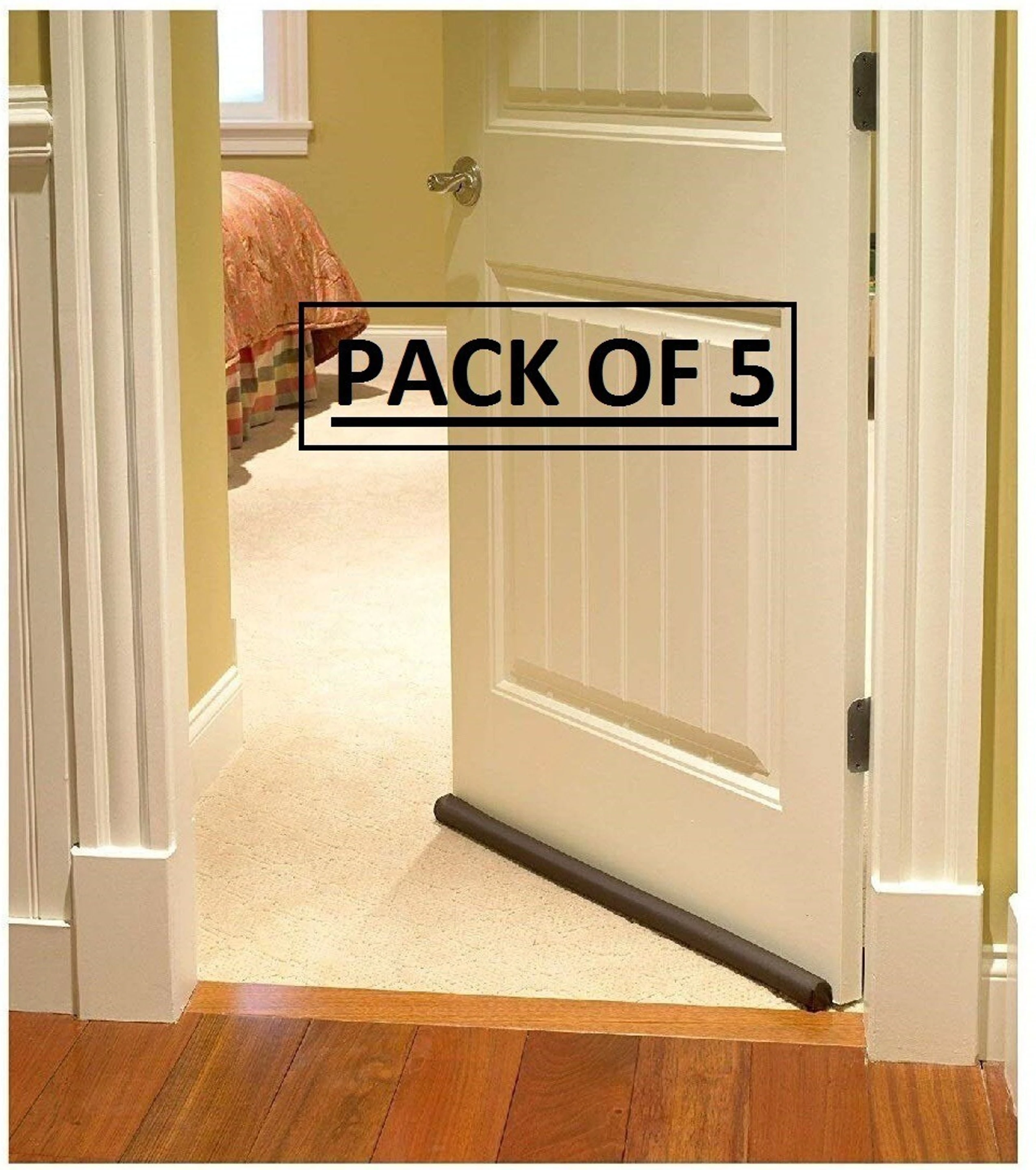 Door Bottom Sealing Strip Guard for Home - (Size-39 inch) (Pack Of 5) Gap Filler for - Sound-Proof Door Mounted Door Stopper (Brown)