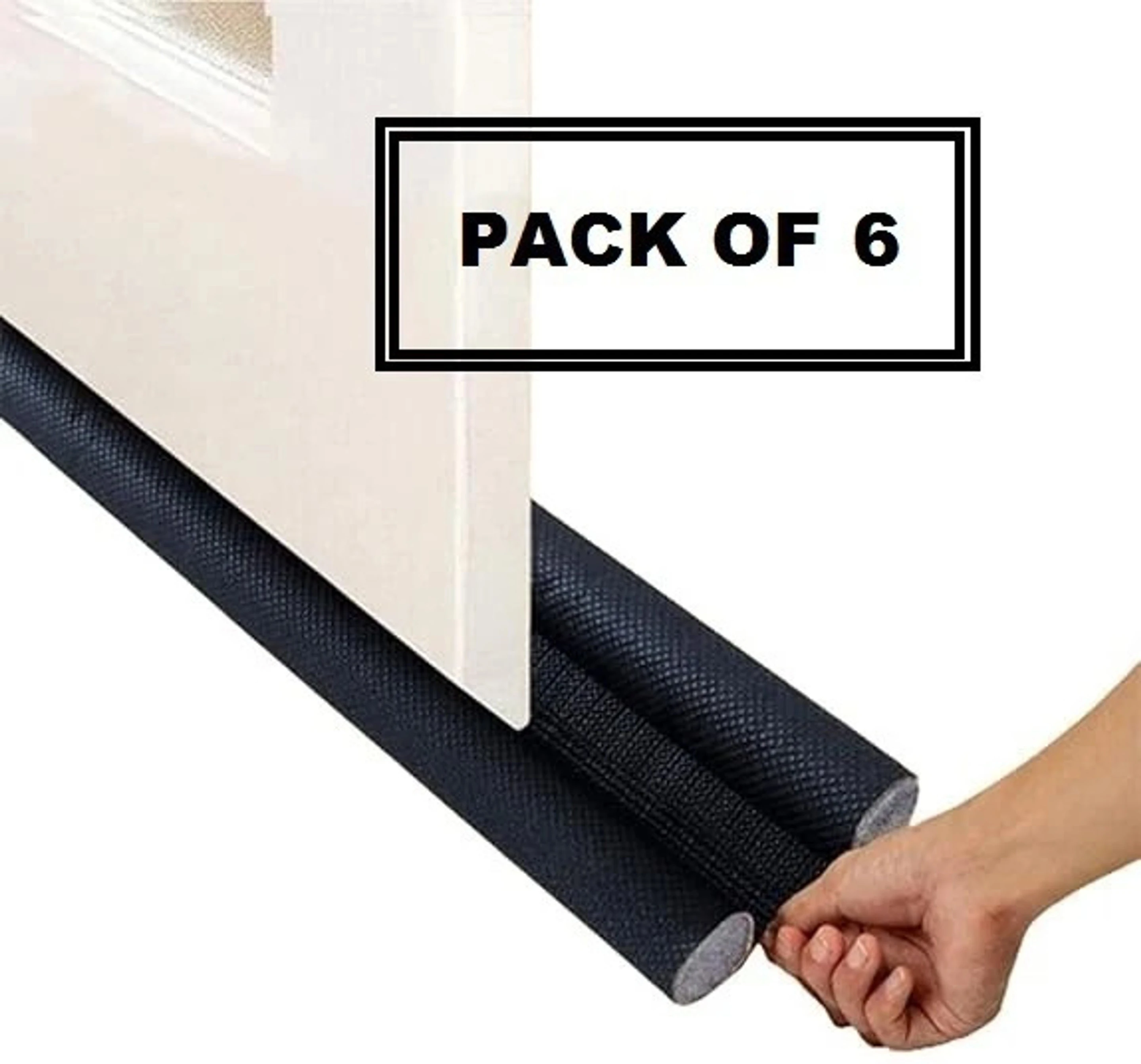 Door Stoppers | Seal | Closers |Bottom| (Pack of 6, 39 INCH) Door Mounted Door Stopper (Black)