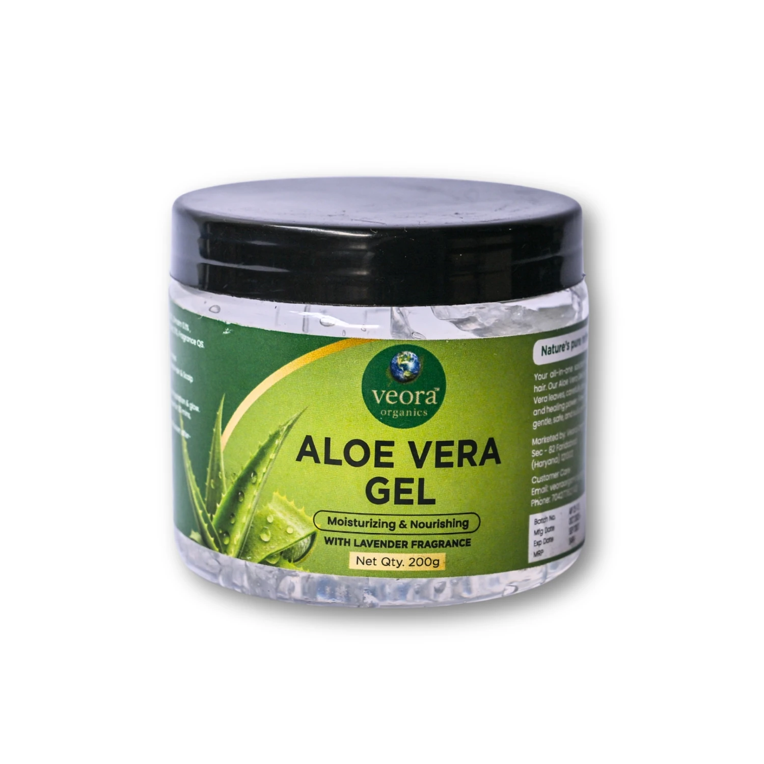 Veora Organics 77% Pure Aloe Vera gel with Lavenders Fragnanace 200 gms