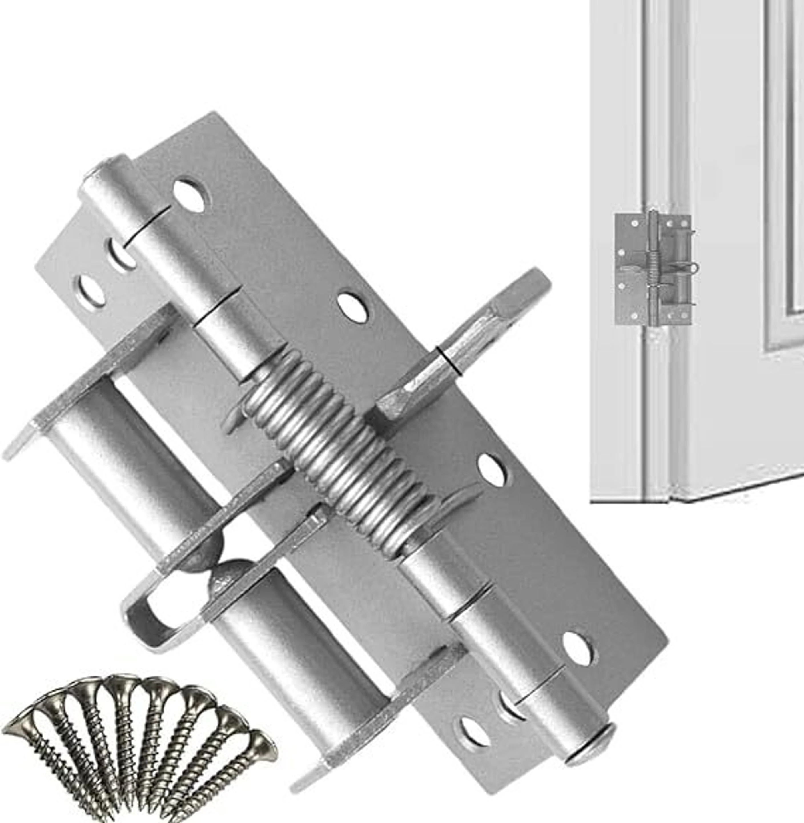 Stainless Steel Spring Door Closer Hinges Lock for Cabinet,Home Self Closing Hinge (Multicolor Pack of 1)