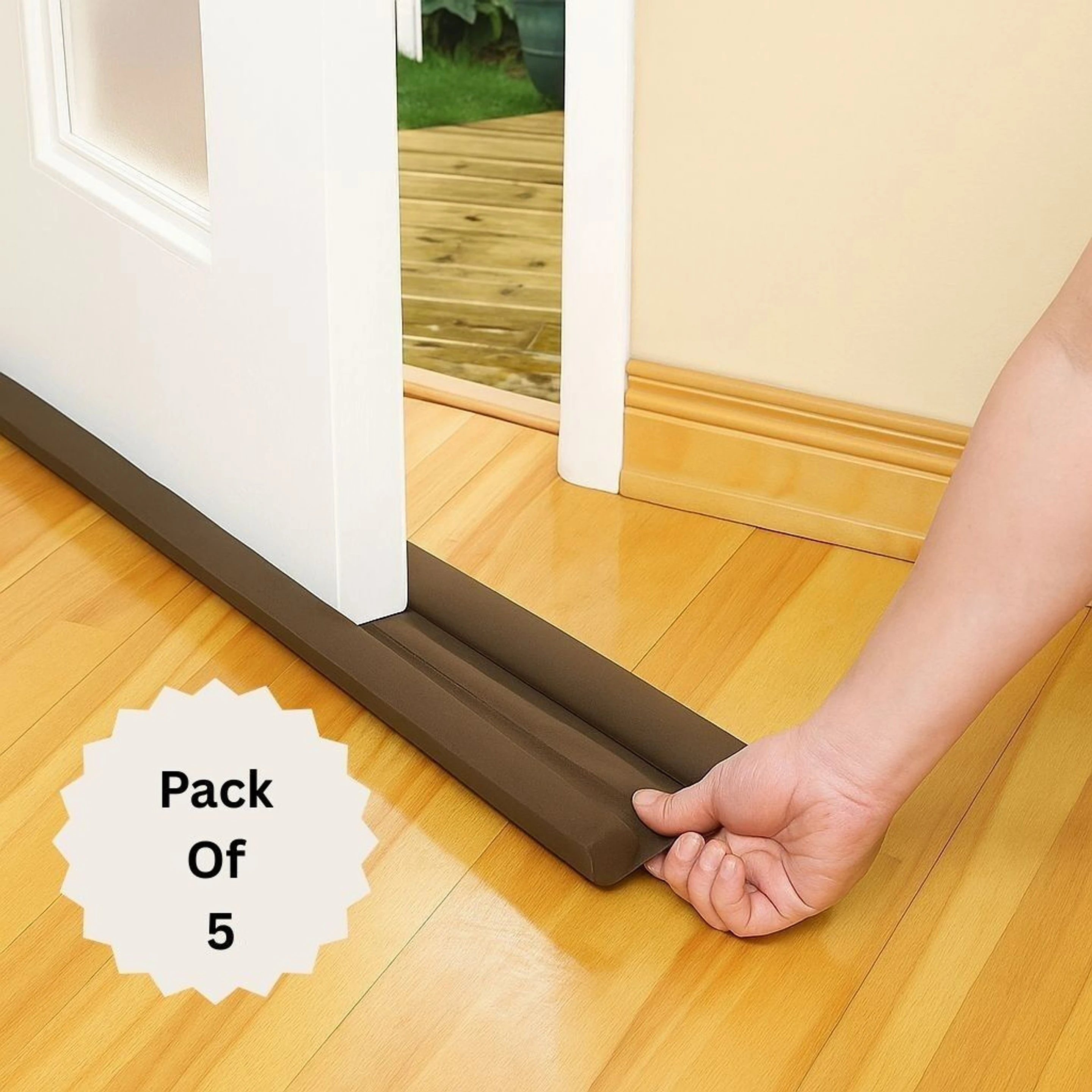 DG05 Door Stopper pack of 5 Floor Mounted Door Stopper (Brown)