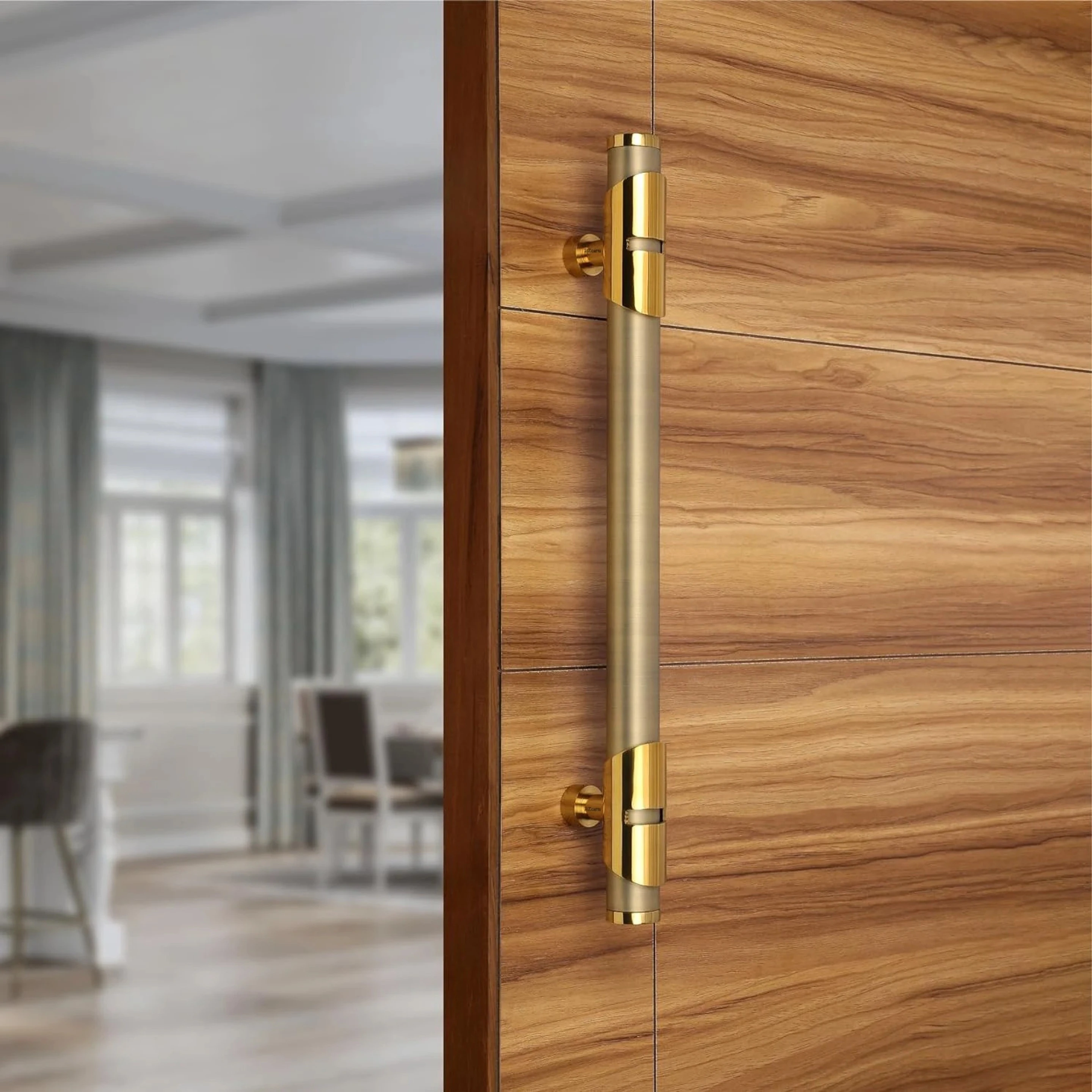 18 Inch 1 Piece Antique Gold Finish BZcarts Main Door Handle Stainless Steel Door Handle (Beige, Gold Pack of 1)