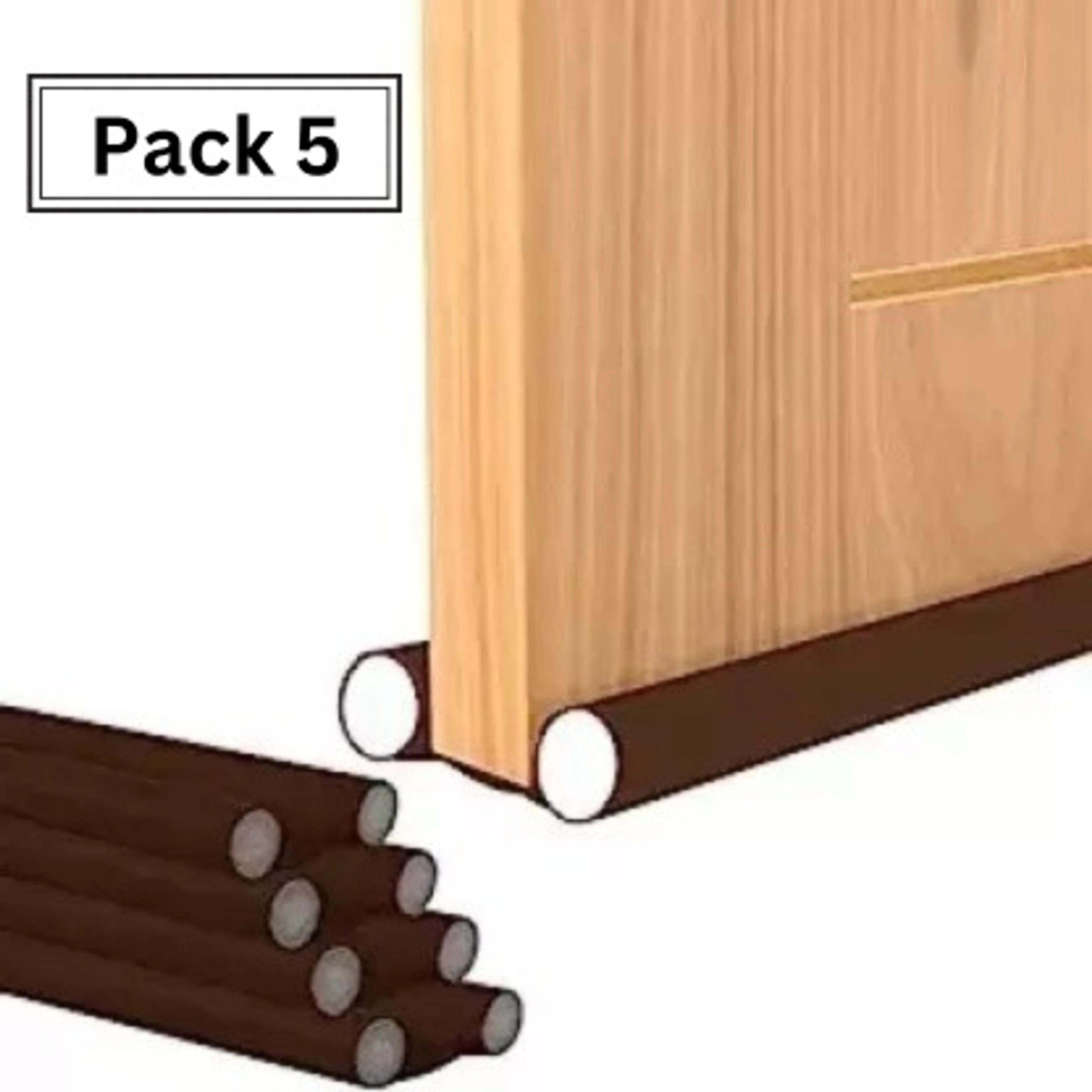 Door Stoppers | Seal | Closers |Bottom| (Pack of 5 ,39 INCH) Strip Guard Draft Guard/Sealer for Insects, Dust/Water Proof for Energy Saving Door Mounted Door Stopper (Brown)