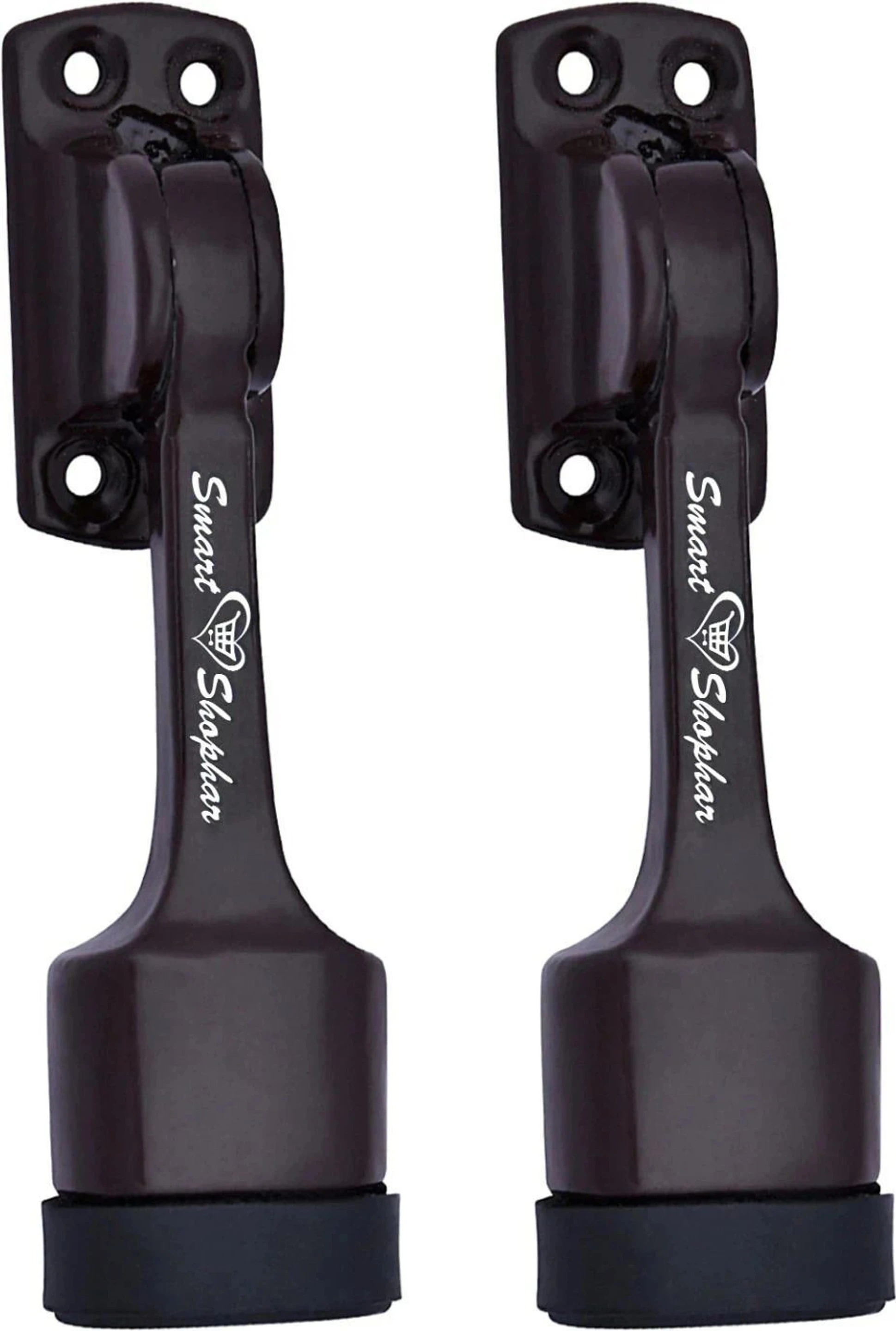 SHA30ST-AJAN-BR05-P2 Aluminium Alloys Ajanta Door Stopper 5 inches Pack of 2 Door Mounted Door Stopper (Brown, Black)