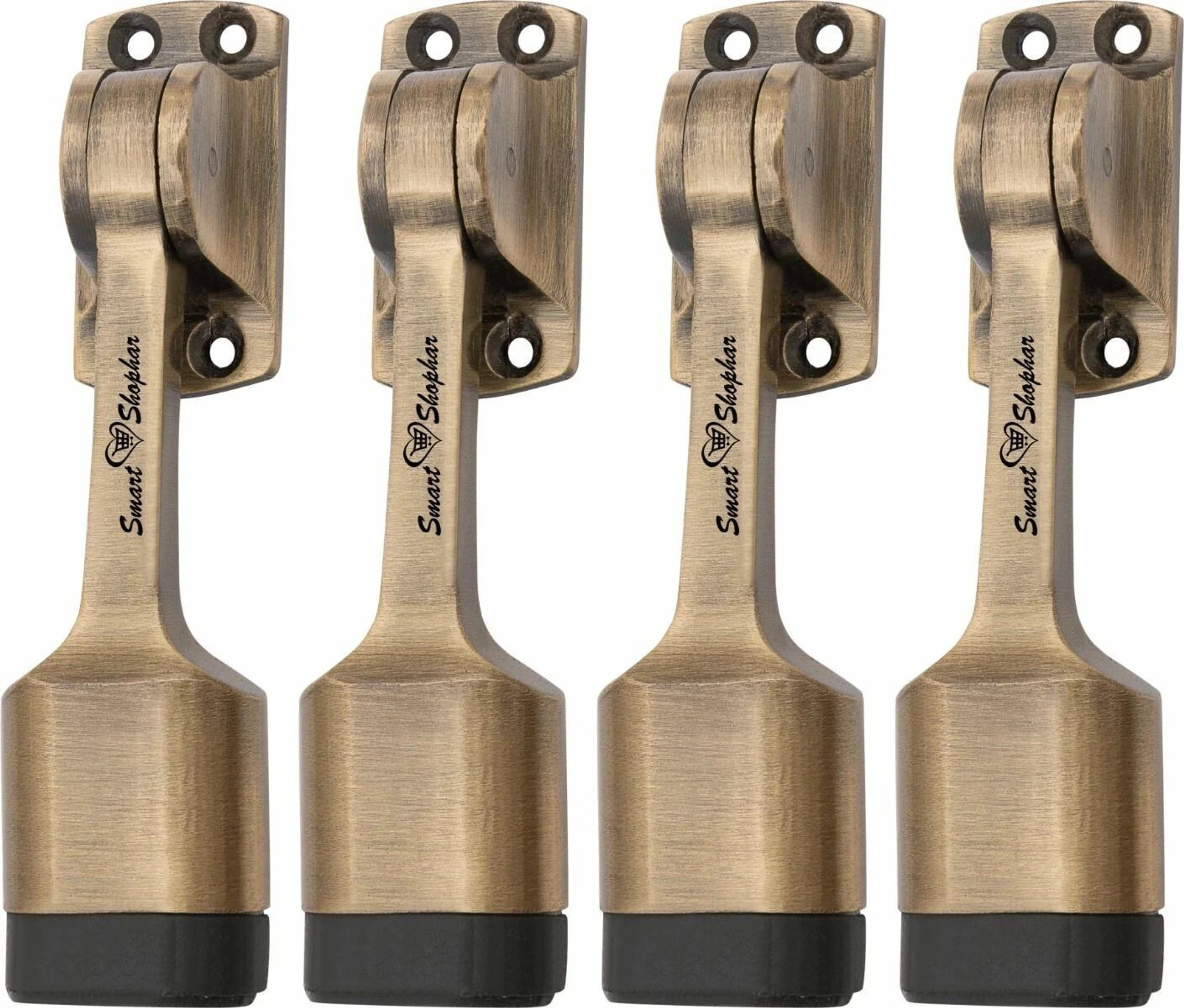 SHA30ST-VANI-AN05-P4 Aluminium Alloys Vanilla Door Stopper 5 inches Pack of 4 Door Mounted Door Stopper (Brown)