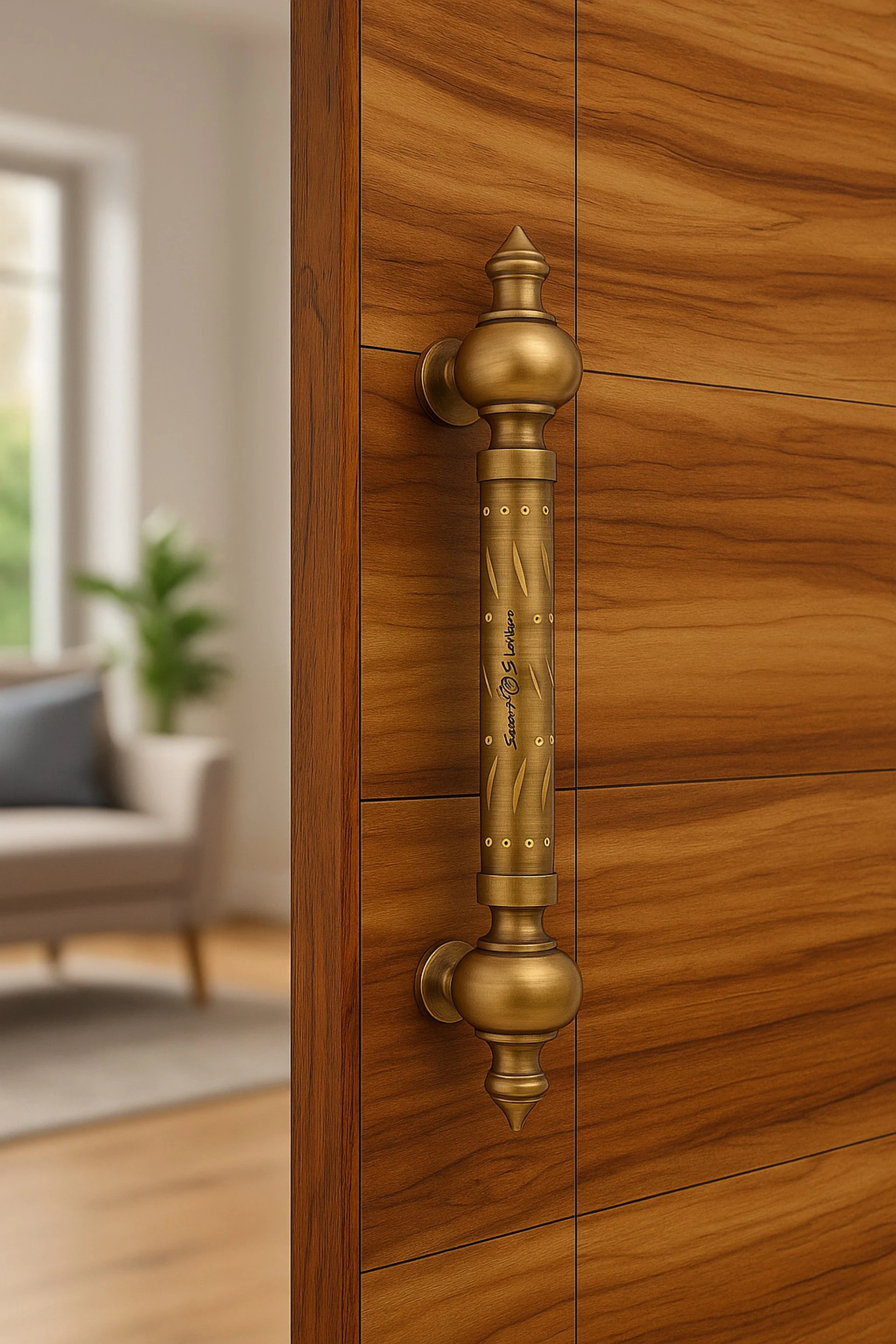 Amor 8 Inch Brass Pipe Handle | Stylish Door Handle for Home Bedroom entry Door Brass Door Handle (Brown Pack of 1)