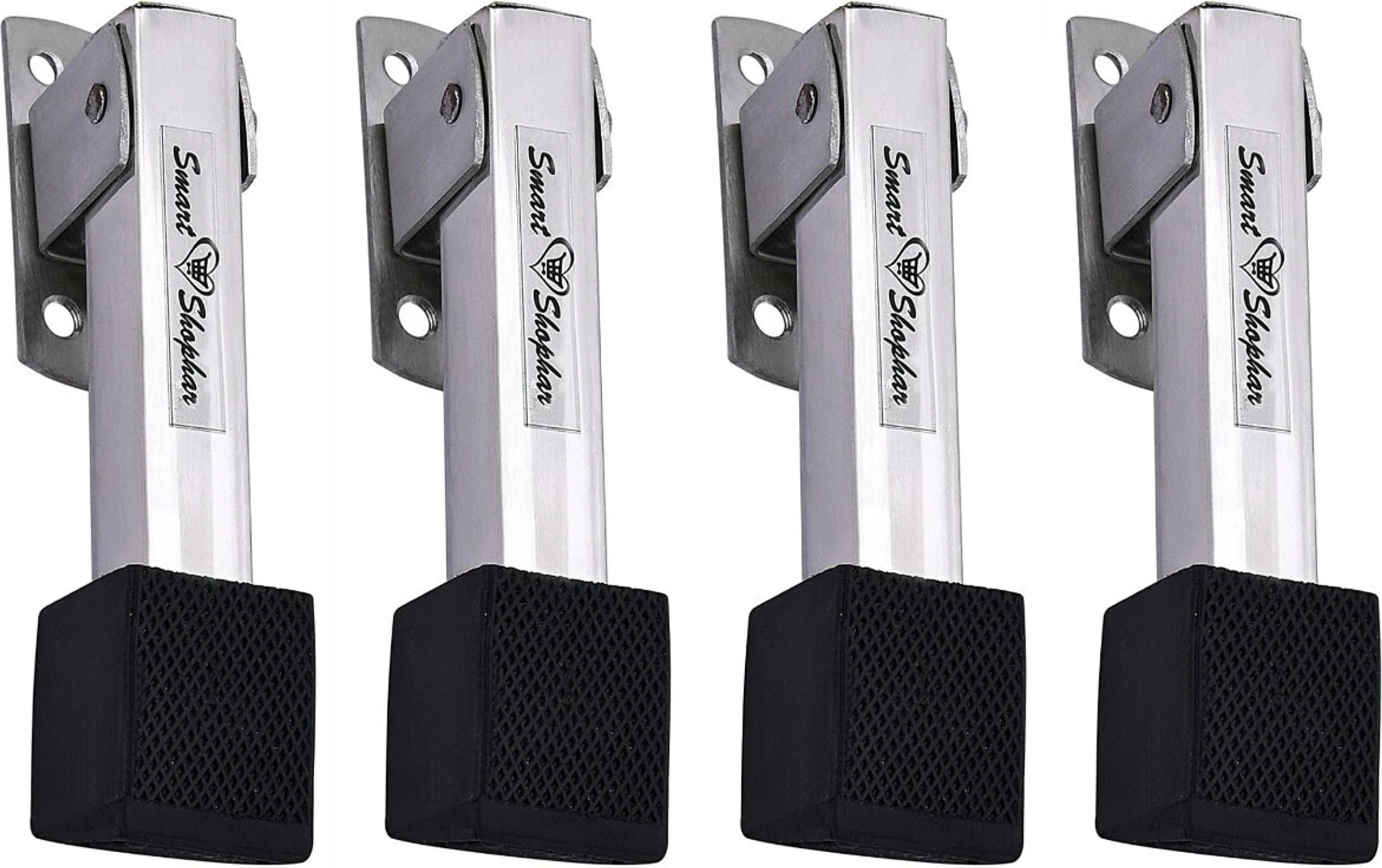 SHA40ST-AKOM-SL05-P4 Stainless Steel Akom Door Stopper 5 inches Pack of 4 Door Mounted Door Stopper (Silver)