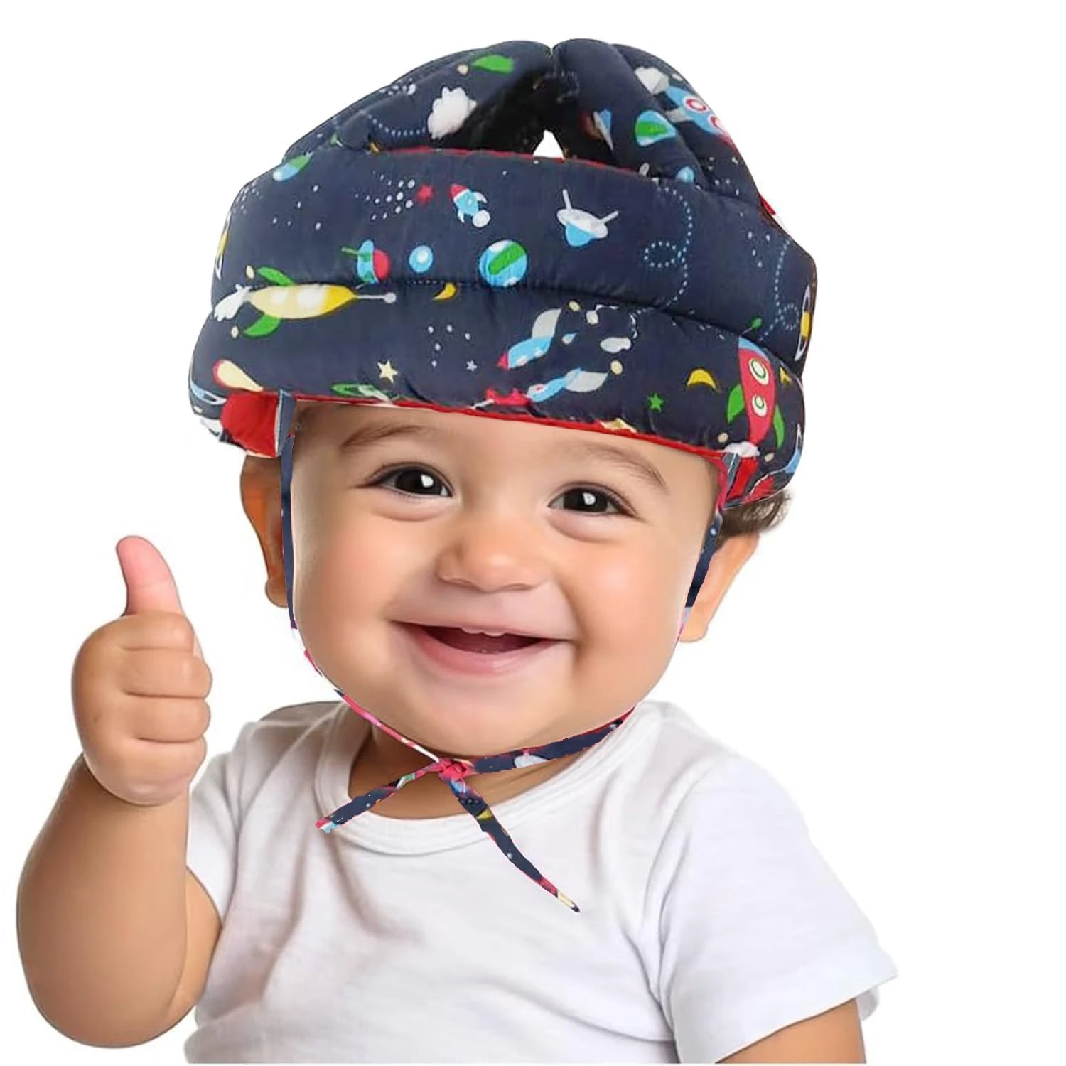 Baby Head Protector Helmet for Crawling Walking, Inflatable Safety Headguard with Soft Cushion, Bunny Pattern | (ROKET) |