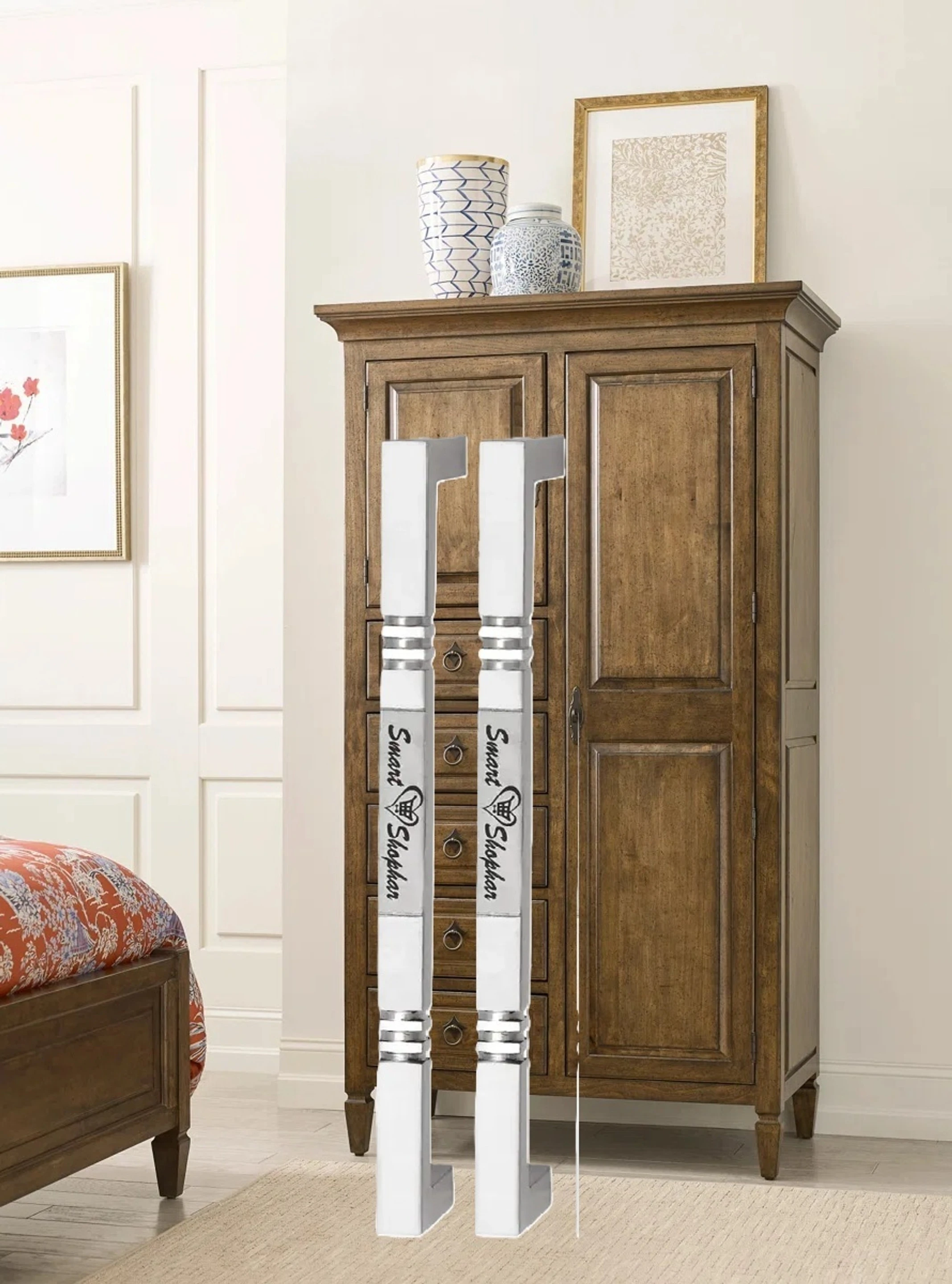 Palm 12 inches Ergonomic cabinet handle with smooth finish for easy operation Stainless Steel Cabinet/Drawer Handle (Silver Pack of 2)