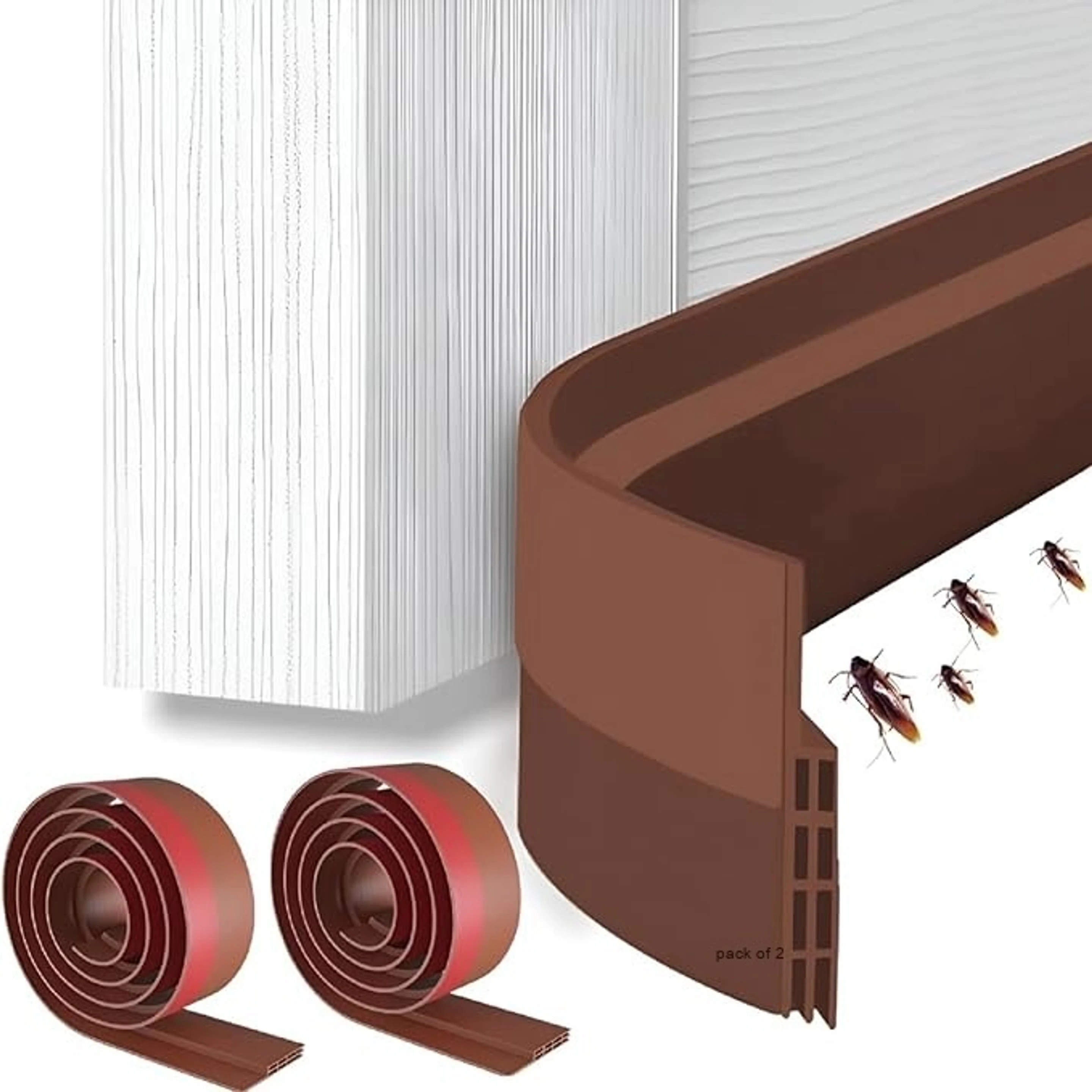 Under Door Sweep Weather Stripping Bottom Seal Strip Draft Stopper,Door Tapedrt Under Door Sweep Weather Stripping Bottom Seal Strip Draft Stopper,Door Tapedrt Door Mounted Door Stopper (Brown)