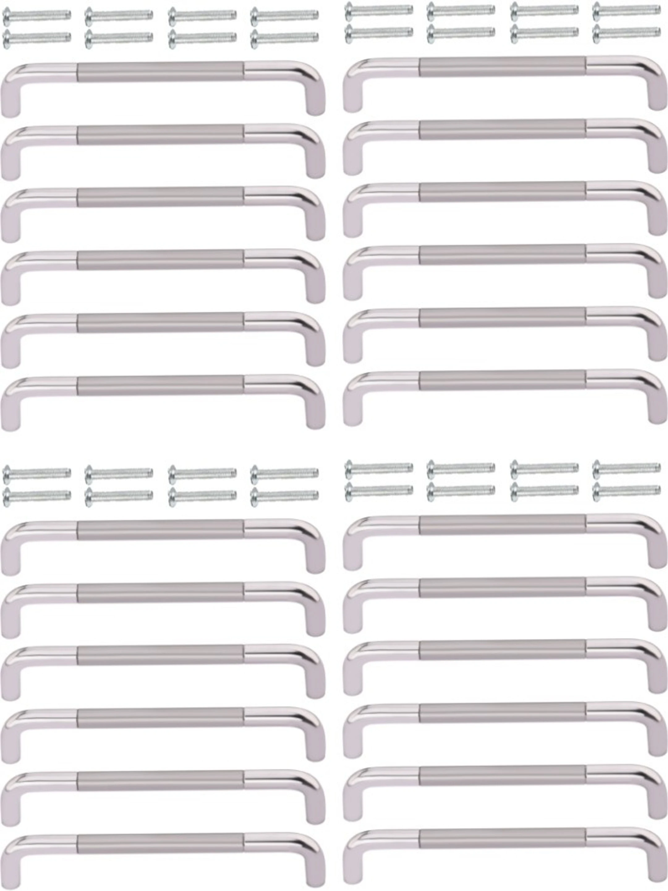 Fancy Wardrobe 6 Inch With Screws Stainless Steel Cabinet/Drawer Handle (Steel Pack of 24)