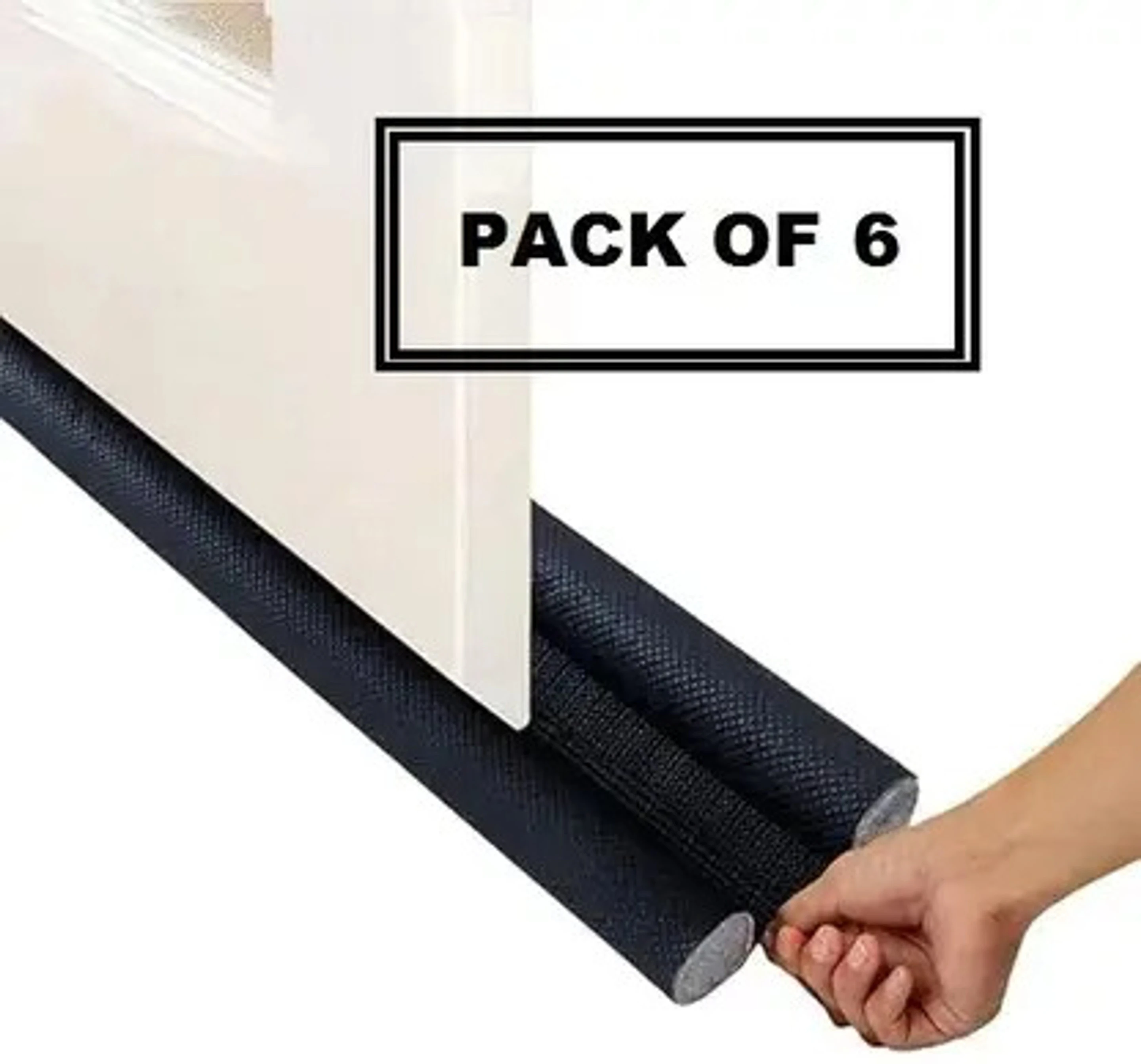 Door Bottom Sealing Strip Guard for Home - (Size-39 inch) (Pack Of 6) Gap Filler for - Sound-Proof Door Mounted Door Stopper (Black)