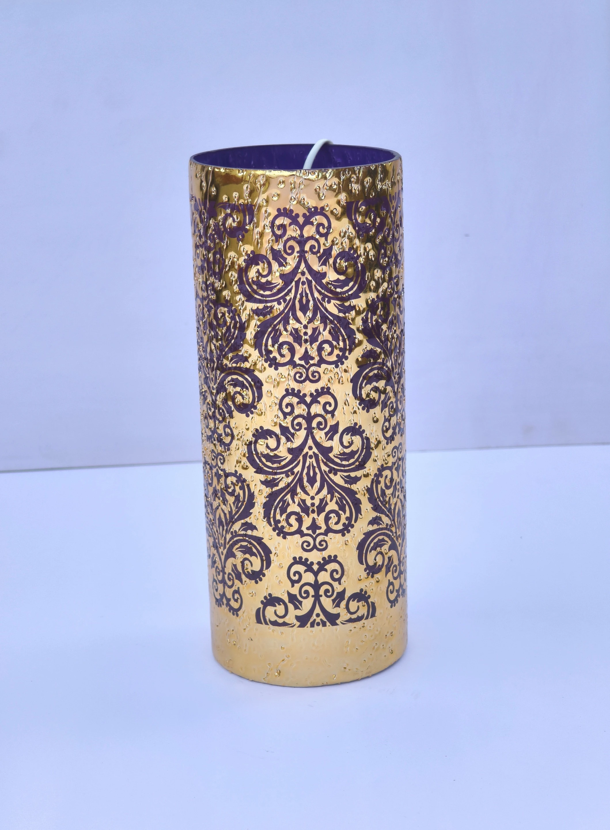 MSG079 Glass Vase (10 inch, Gold)