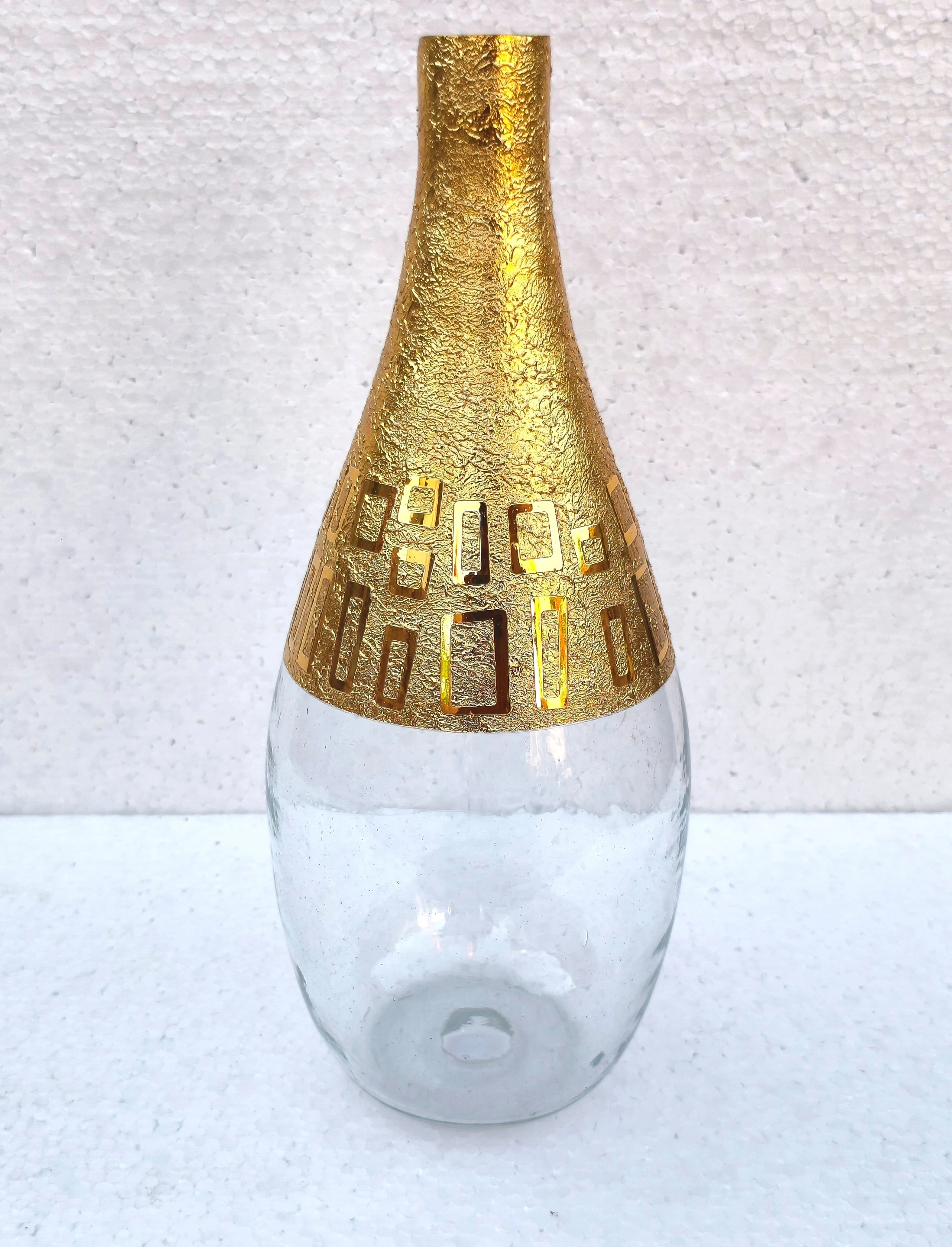 Decorative flower glass vase Glass Vase (15 inch, Clear)