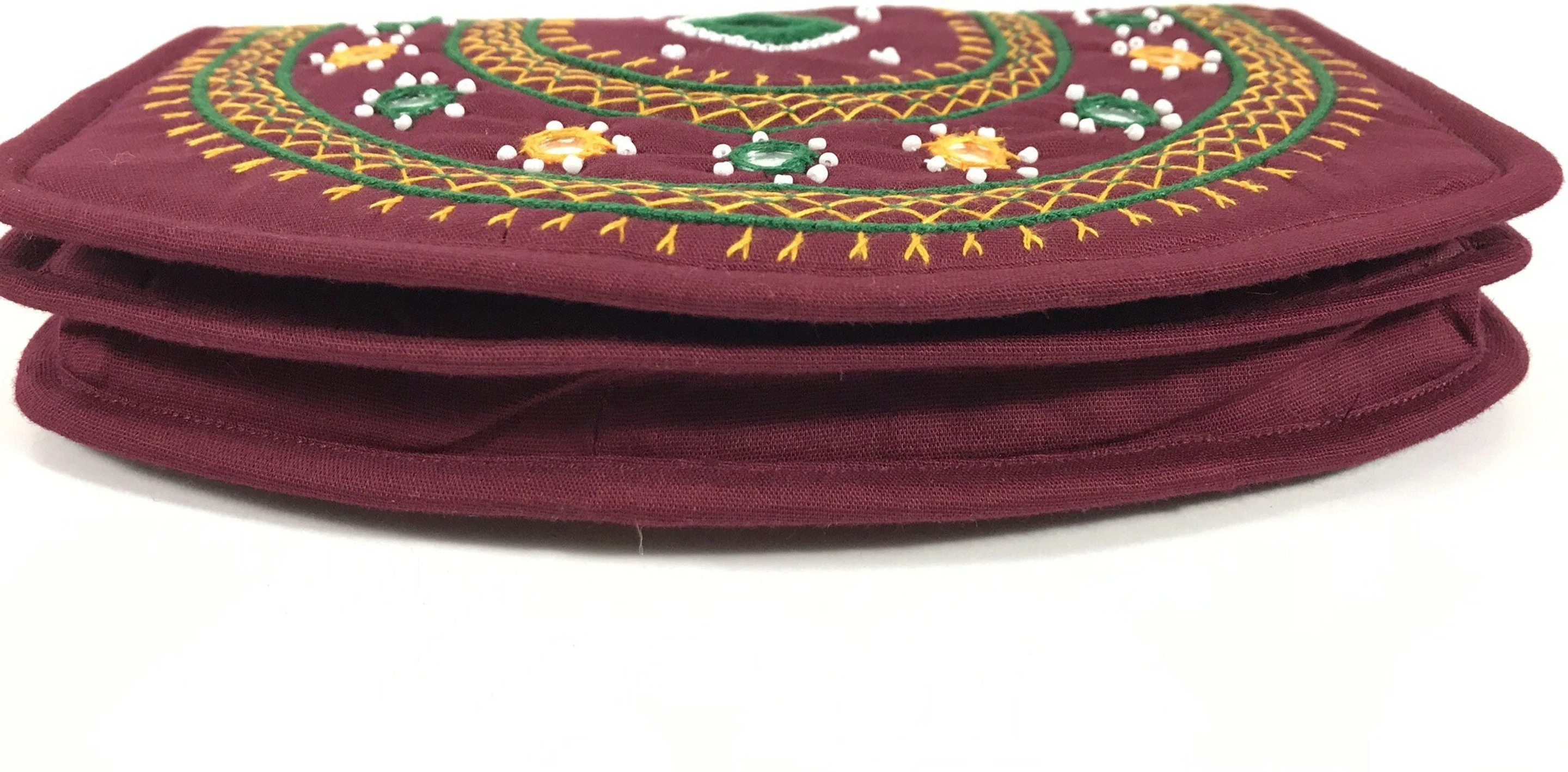Maroon Women Clutch Banjara Needle craft Women