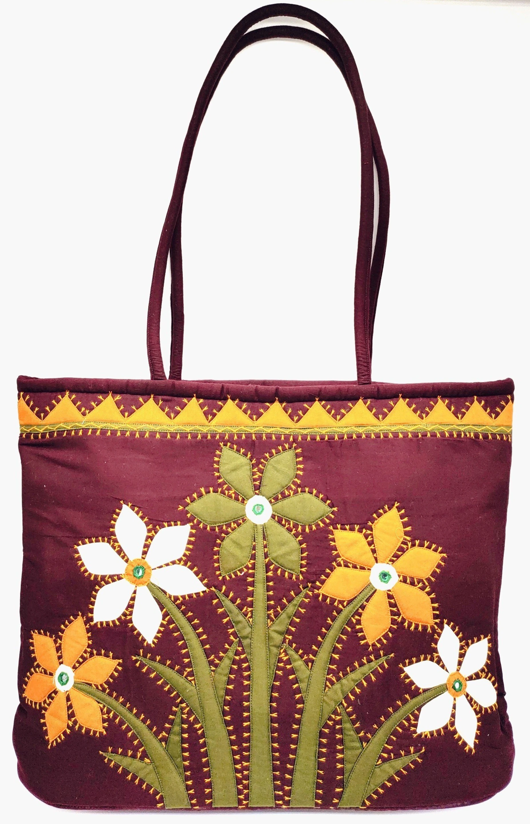 Brown Women Shoulder Bag crafted handbag multicolored hand embroidered hand bags