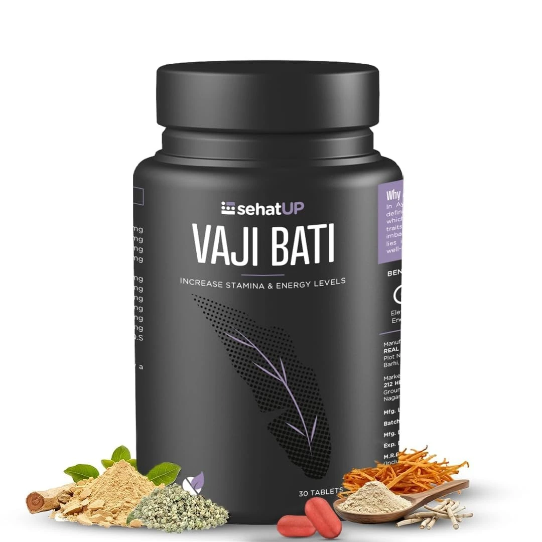 Vaji Bati | Ayurvedic Testosterone Supplement & Stamina Booster for Men | Increases Vitality, Strength & Performance | Improves Physical Health And Muscle Recovery - 30 Tablet
