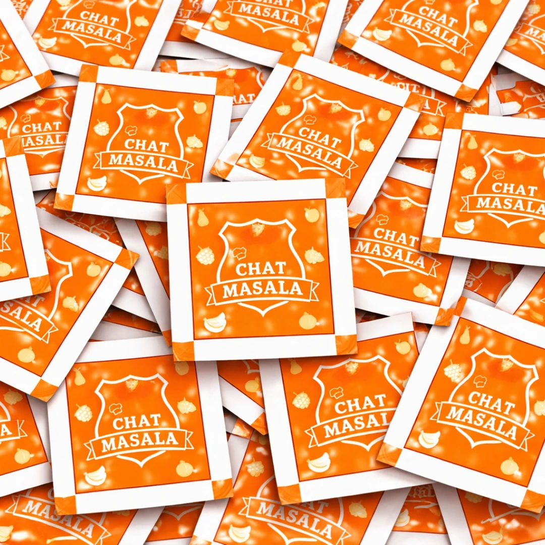 ShuddhPack Chaat Masala Sachets, Tangy Indian Spice Mix, Single-Use Seasoning Packets for Fruits, Snacks, Salads & Street Food, pack of 100